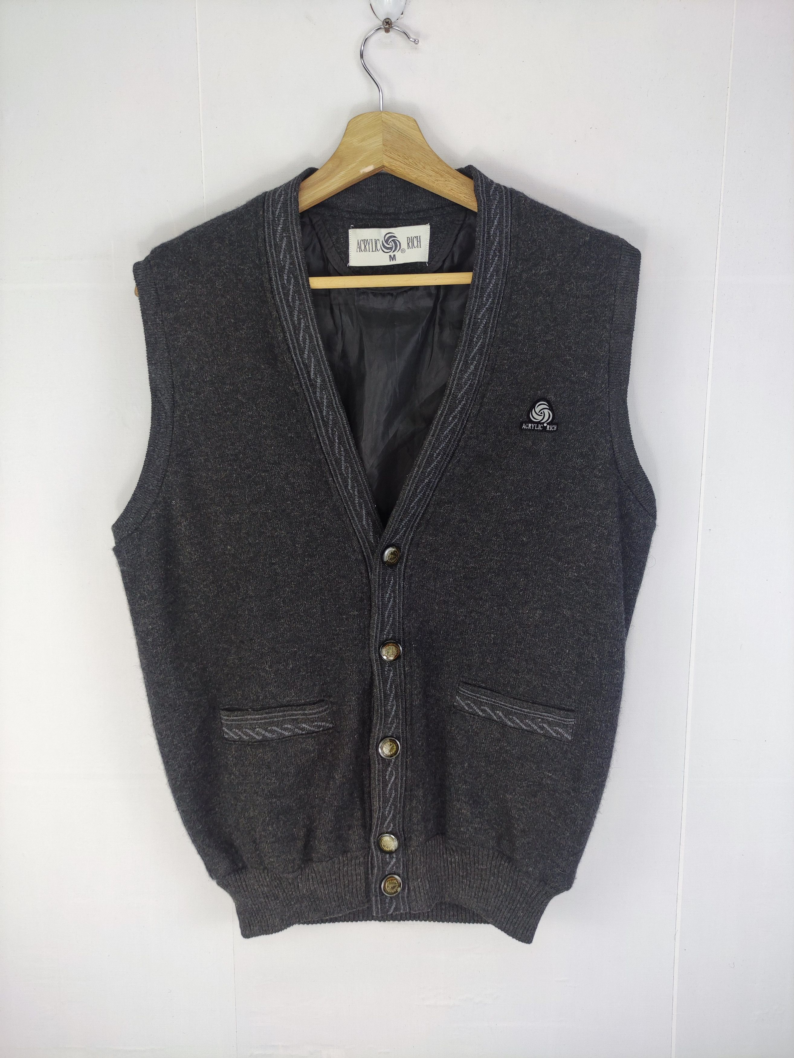 Vintage Vintage Acrylic Rich Vest Cardigan Size US M / EU 48-50 / 2 - 1 Thumbnail