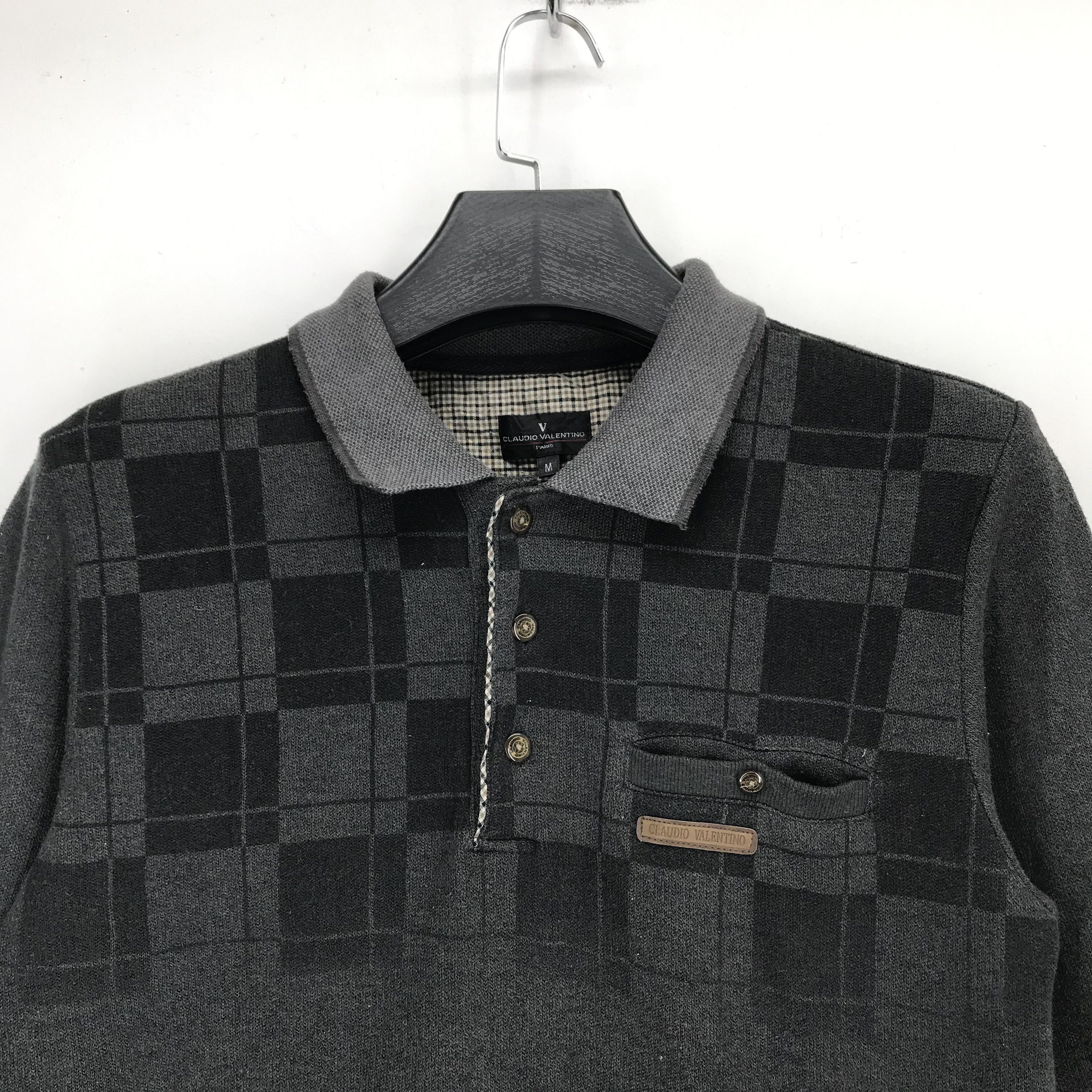 Valentino Claudio Valentino Single Pocket Collar Sweatshirt #2858-110 Size US M / EU 48-50 / 2 - 2 Thumbnail