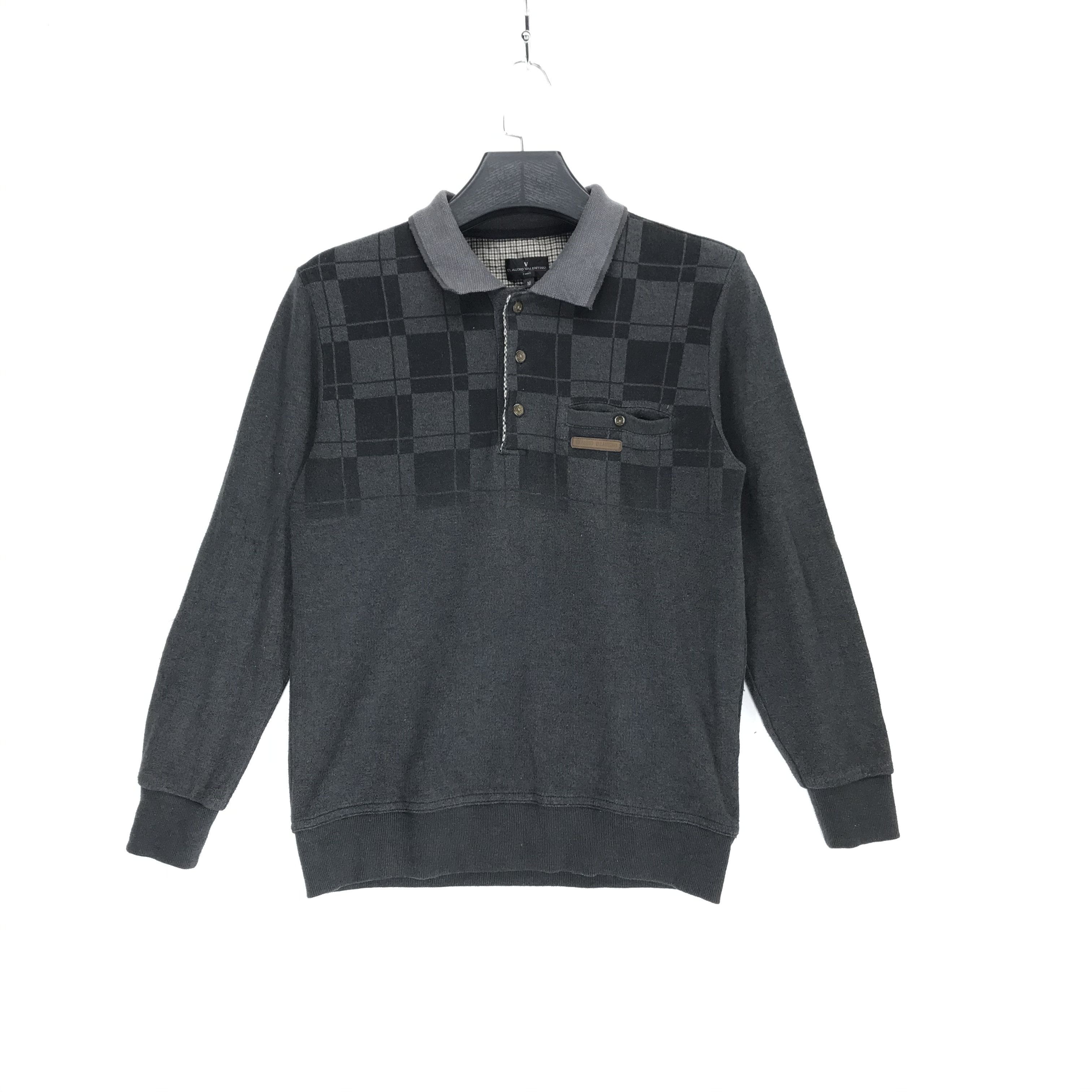 Valentino Claudio Valentino Single Pocket Collar Sweatshirt #2858-110 Size US M / EU 48-50 / 2 - 1 Thumbnail