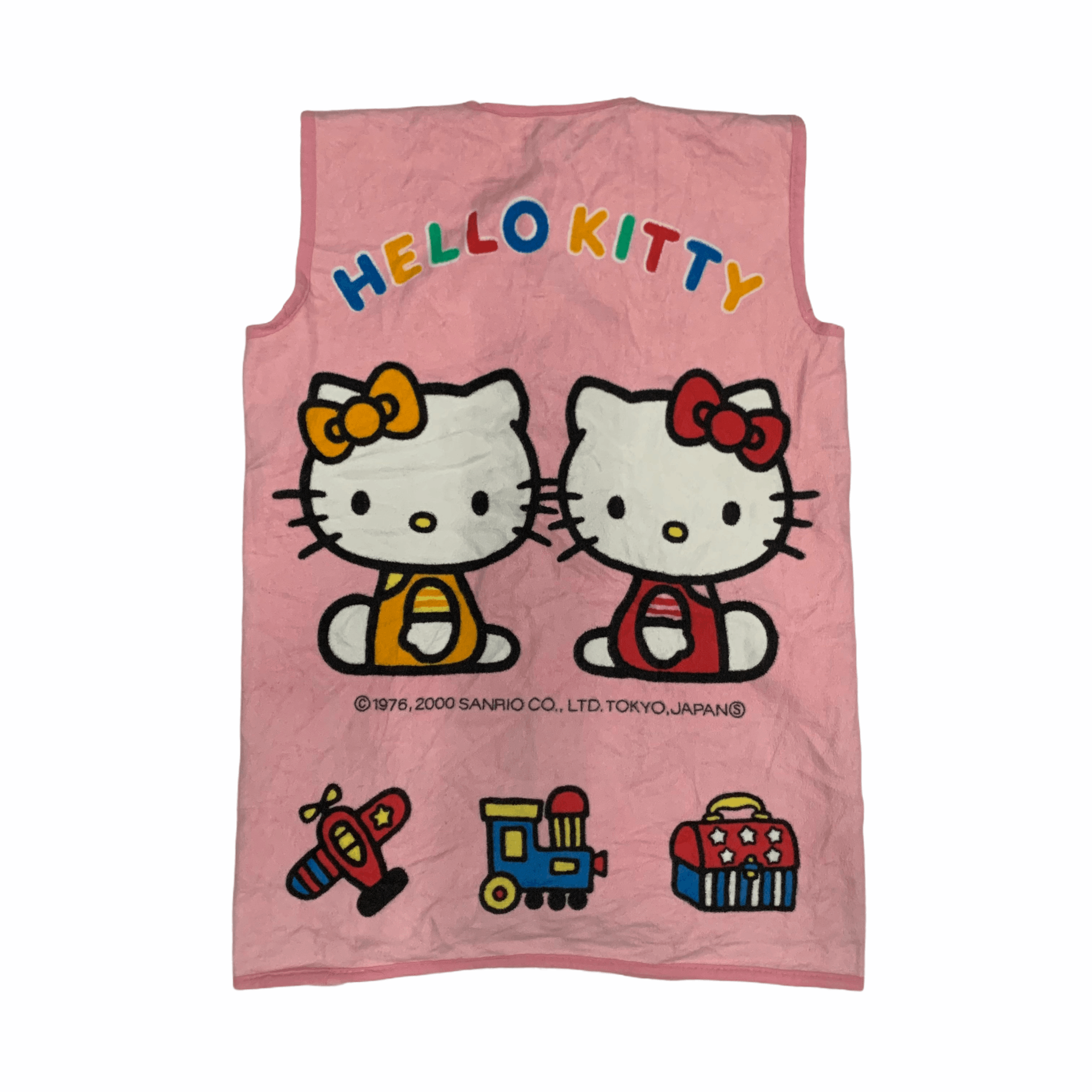 Anime Y2K Hello Kitty Big Logo Pink Fleece Vest #2901-111 Size US S / EU 44-46 / 1 - 1 Thumbnail