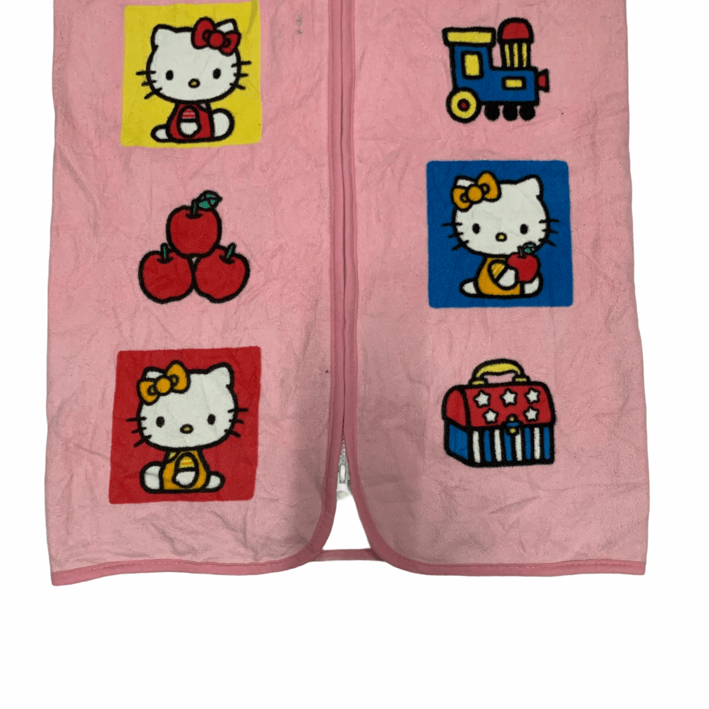 Anime Y2K Hello Kitty Big Logo Pink Fleece Vest #2901-111 Size US S / EU 44-46 / 1 - 5 Thumbnail