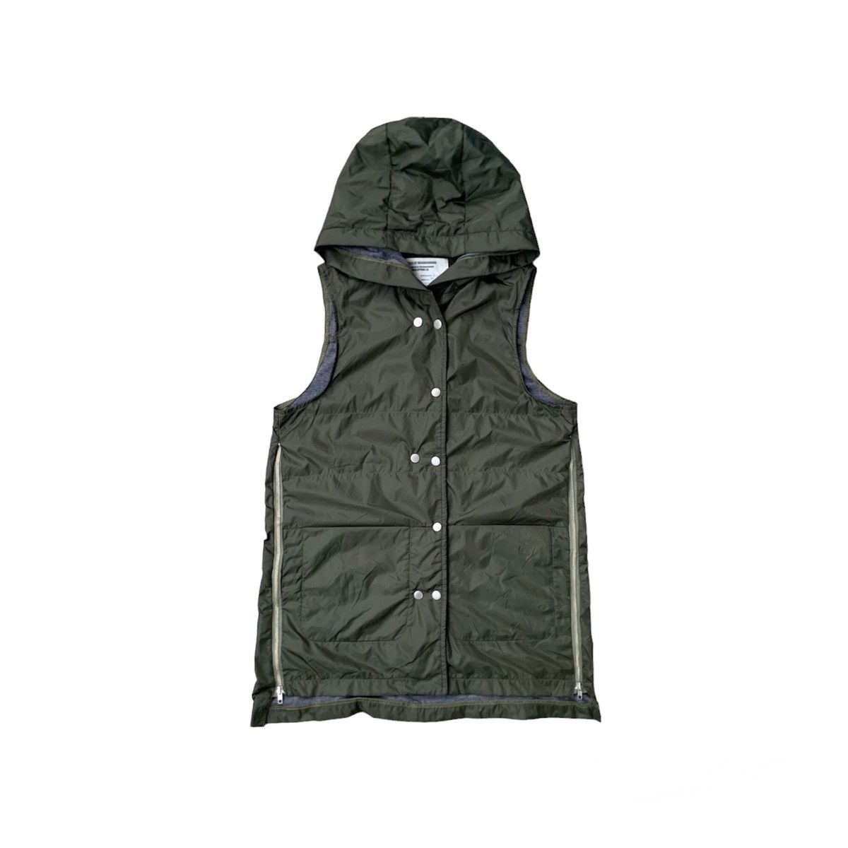 image of Avant Garde x Neighborhood Luker By Neighborhood Long Vest With Hoodie in Army Green (Size Medium)