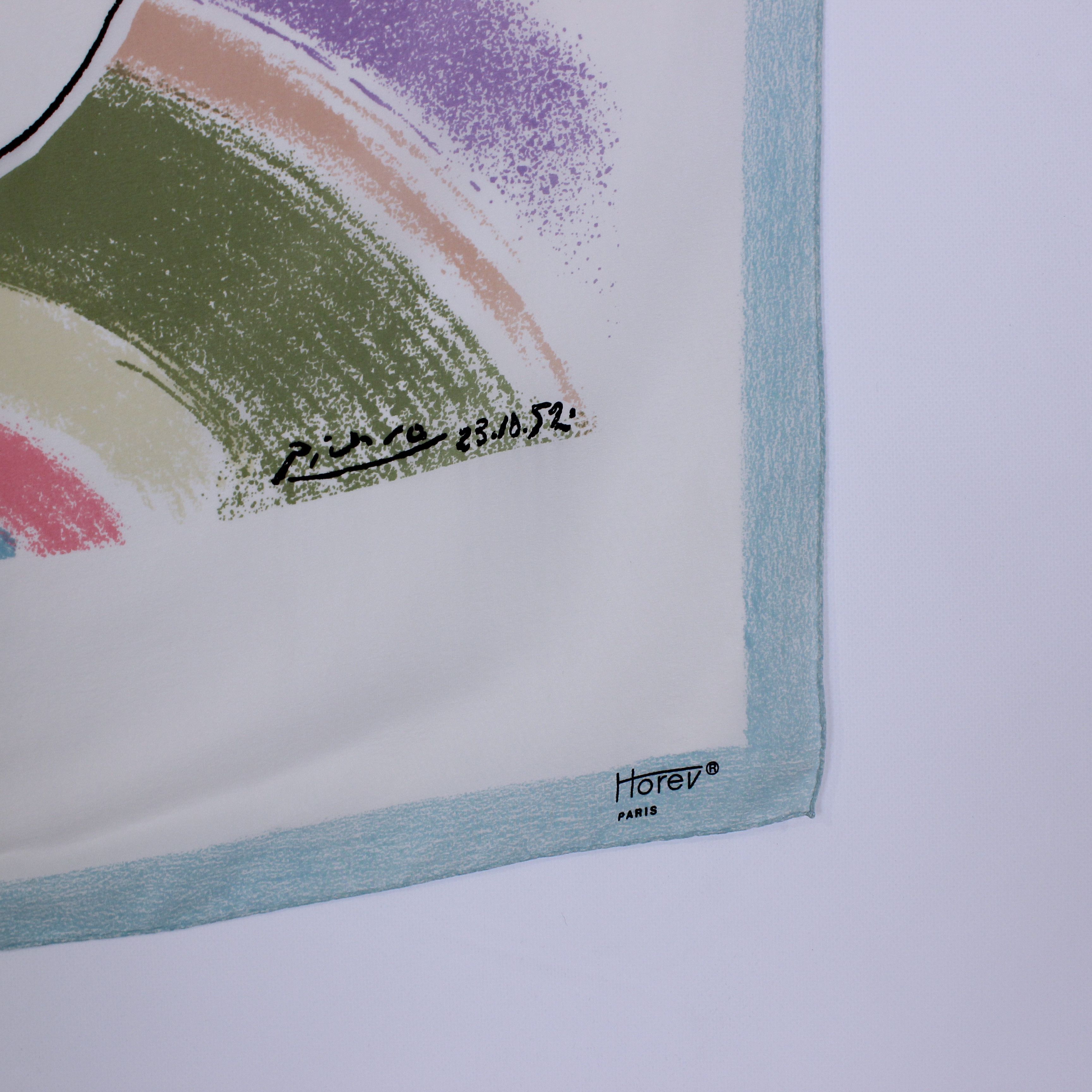 Other Picasso Vintage horev silk scarf rarity SILK PARIS 1981 Size ONE SIZE - 2 Thumbnail