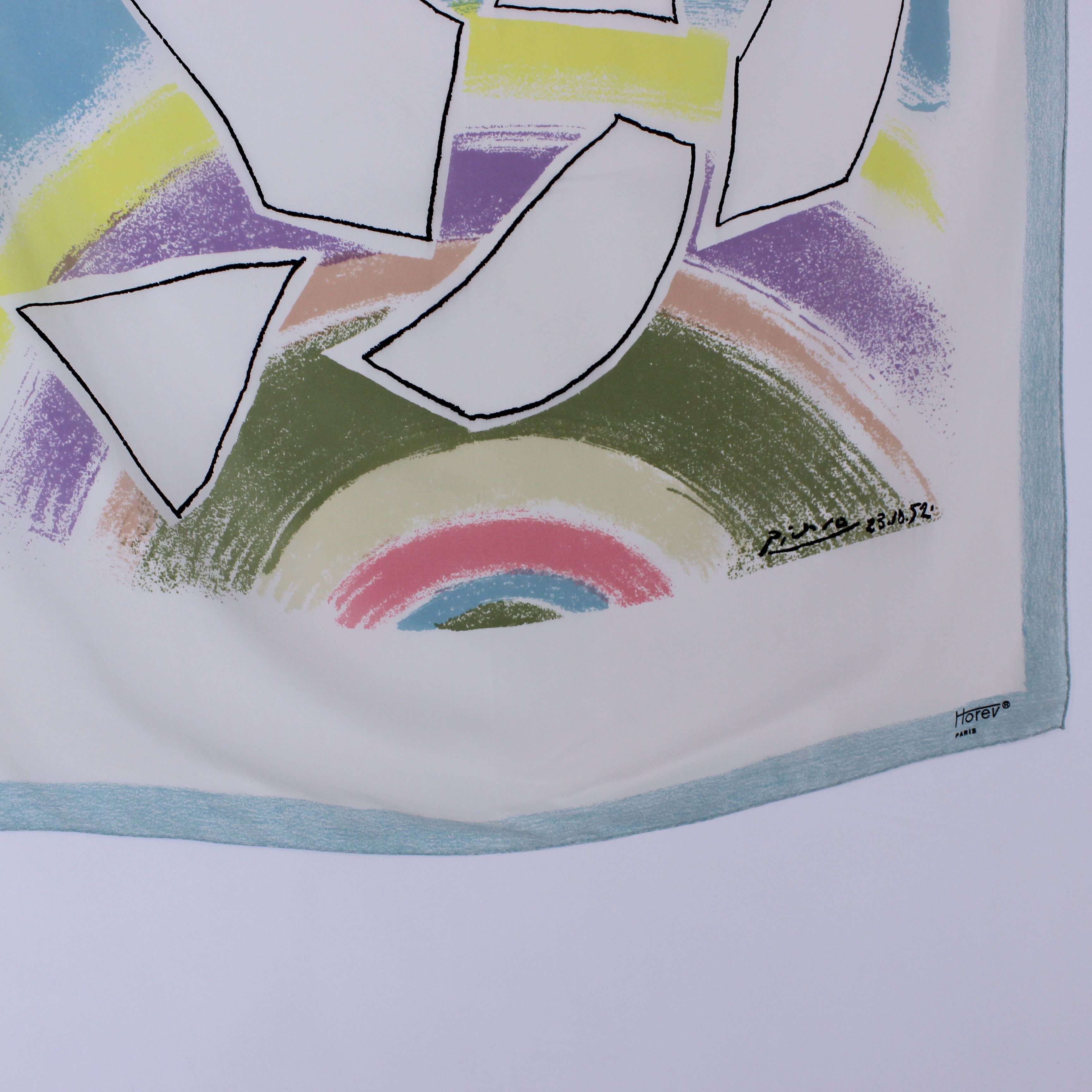 Other Picasso Vintage horev silk scarf rarity SILK PARIS 1981 Size ONE SIZE - 6 Thumbnail