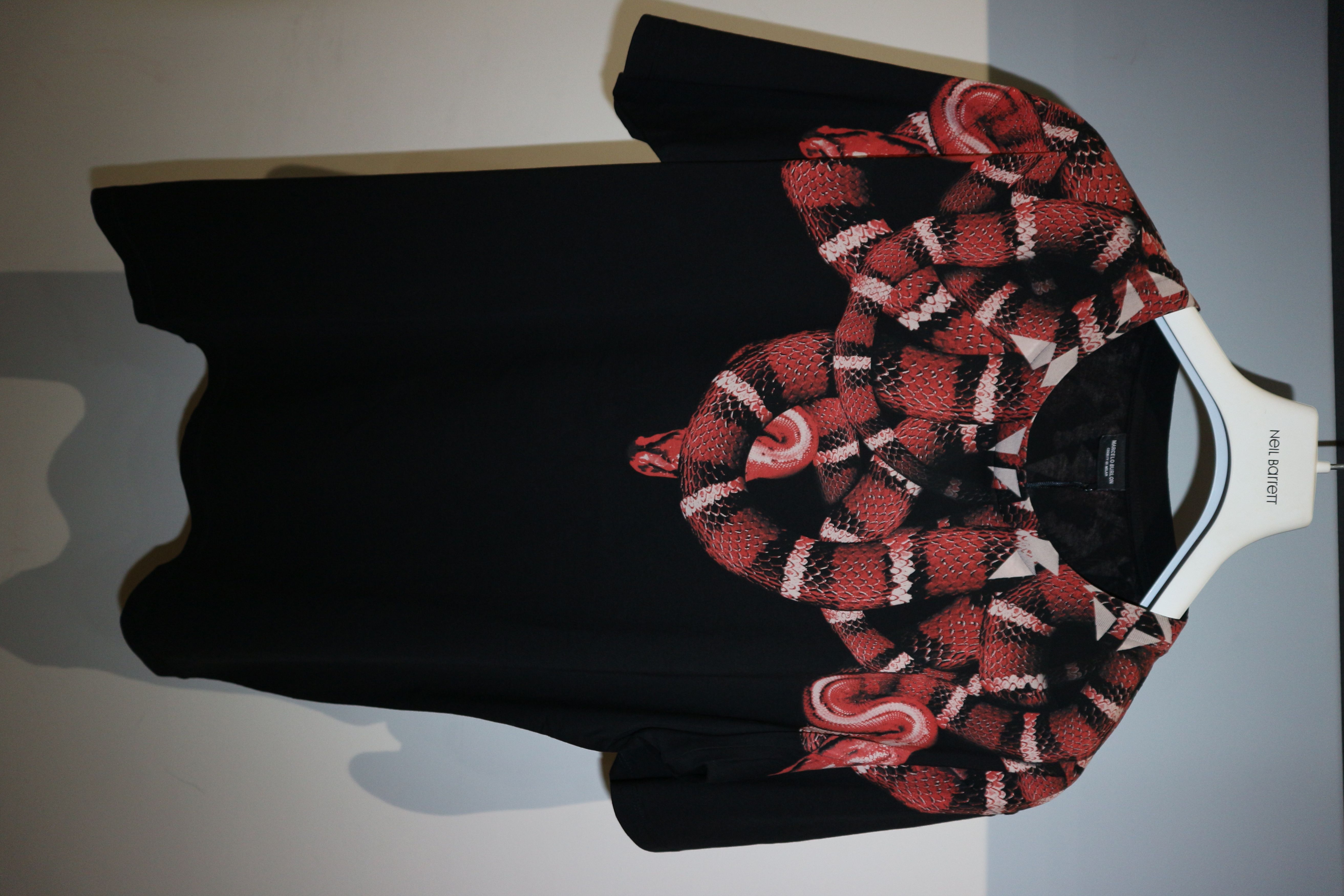 image of Marcelo Burlon Snake Print Tshirt in Black, Men's (Size Small)