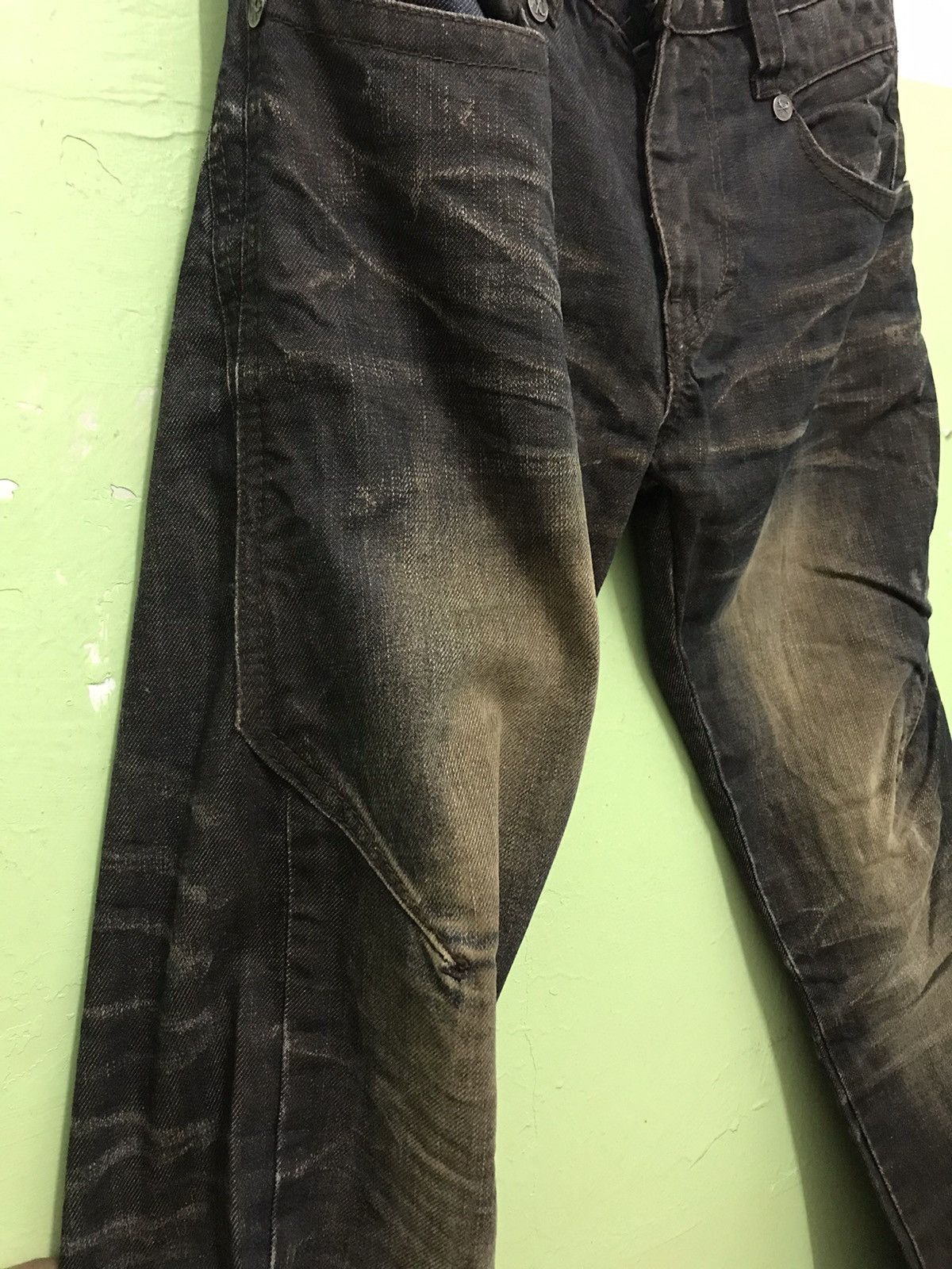 Japanese Brand Vintage Faded Black Jeans with Distressed Wash Effect Size US 31 - 2 Thumbnail