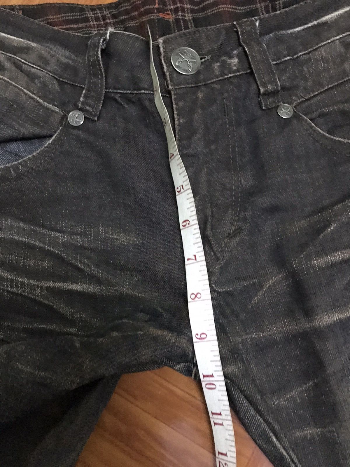 Japanese Brand Vintage Faded Black Jeans with Distressed Wash Effect Size US 31 - 10 Thumbnail