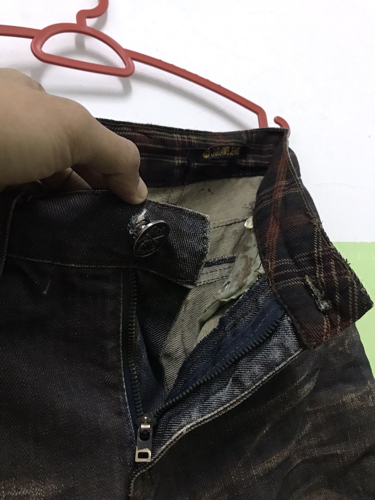 Japanese Brand Vintage Faded Black Jeans with Distressed Wash Effect Size US 31 - 3 Thumbnail