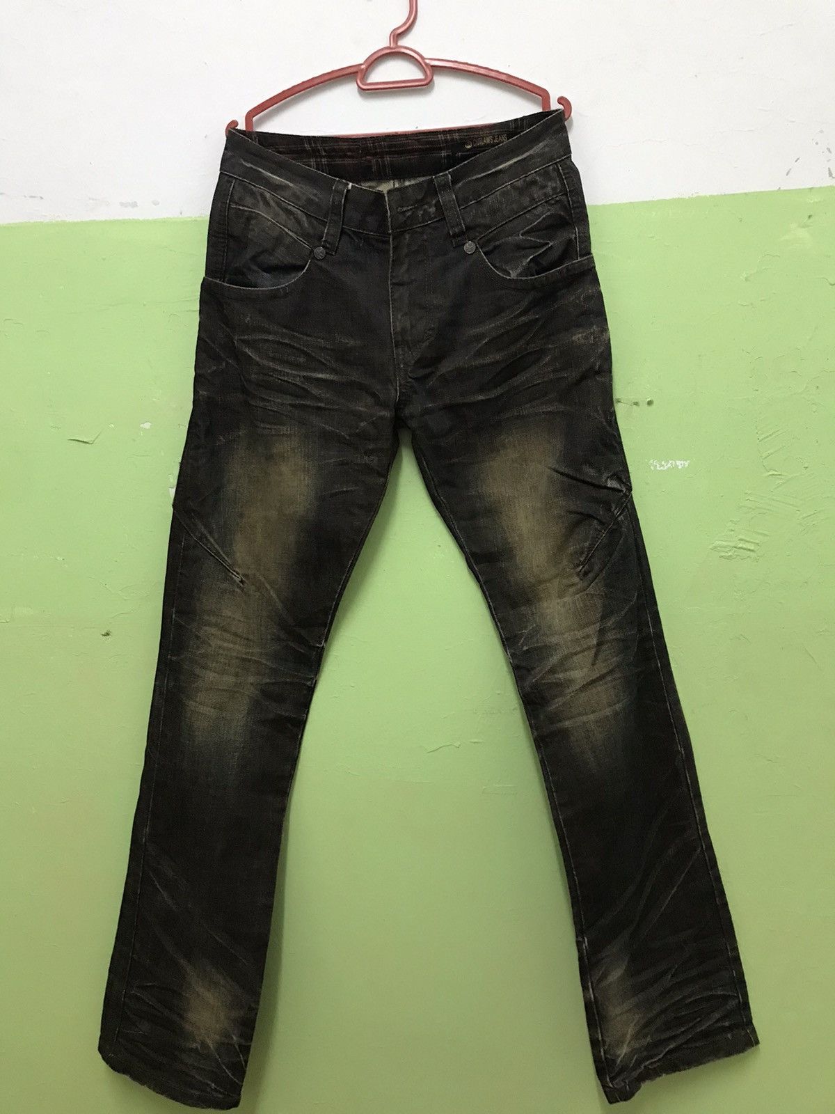 Japanese Brand Vintage Faded Black Jeans with Distressed Wash Effect Size US 31 - 1 Thumbnail