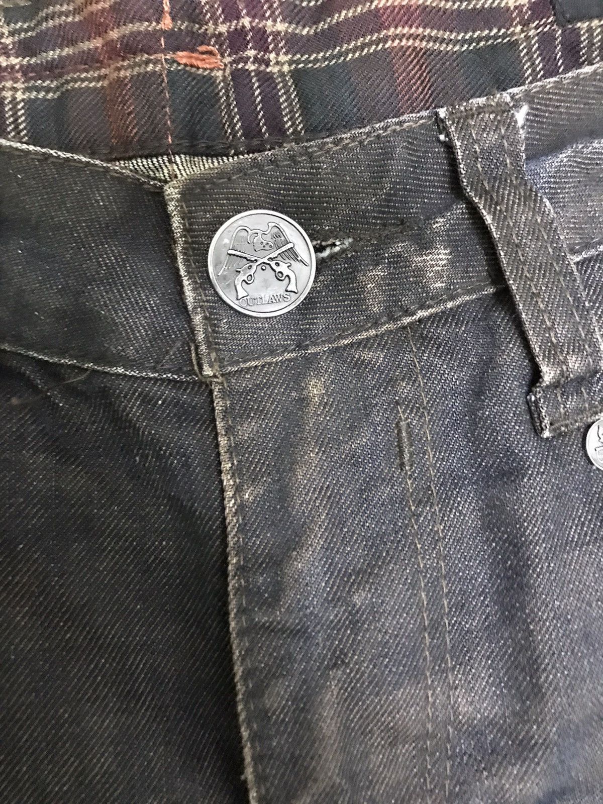 Japanese Brand Vintage Faded Black Jeans with Distressed Wash Effect Size US 31 - 11 Thumbnail