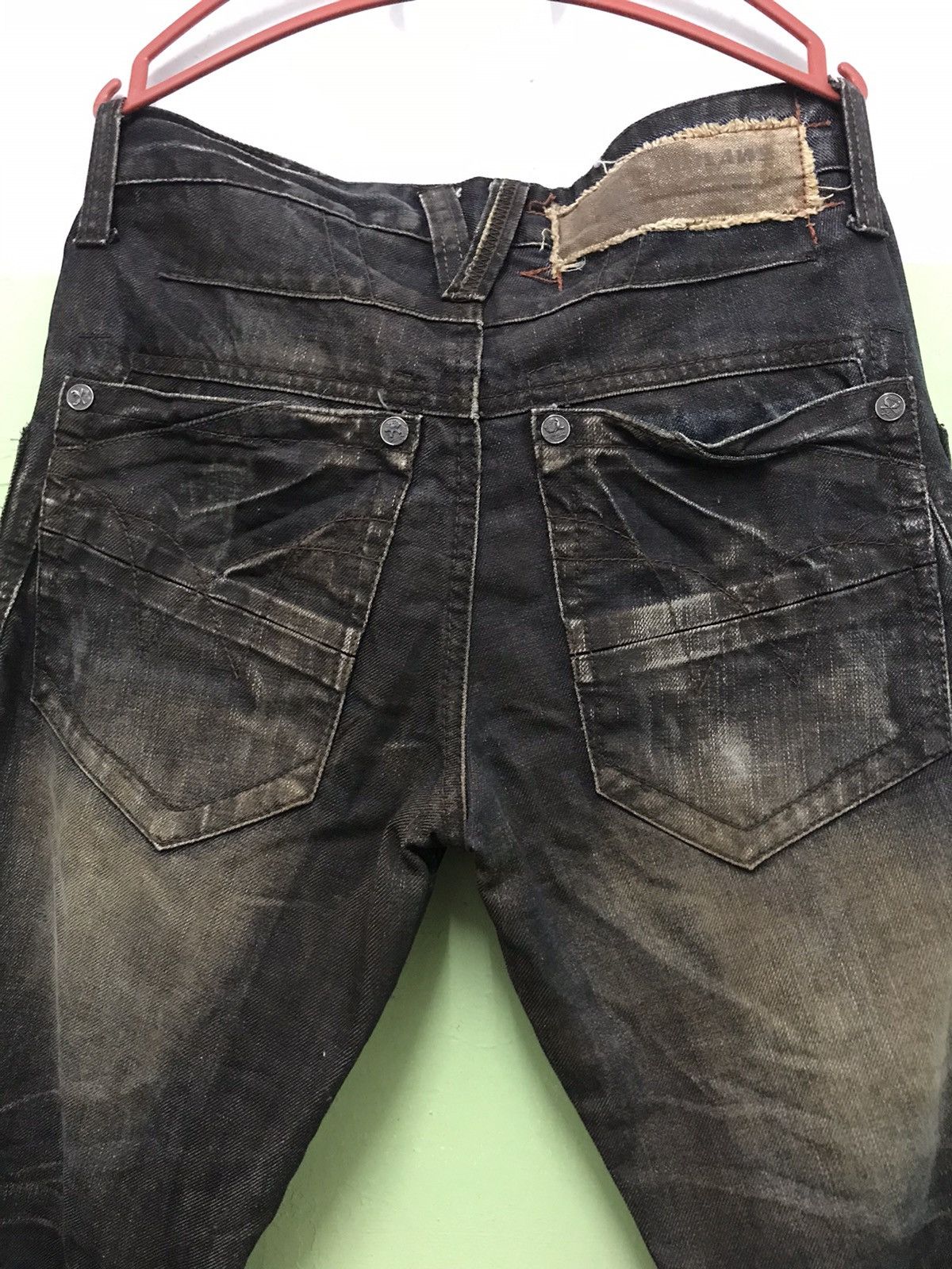 Japanese Brand Vintage Faded Black Jeans with Distressed Wash Effect Size US 31 - 6 Thumbnail