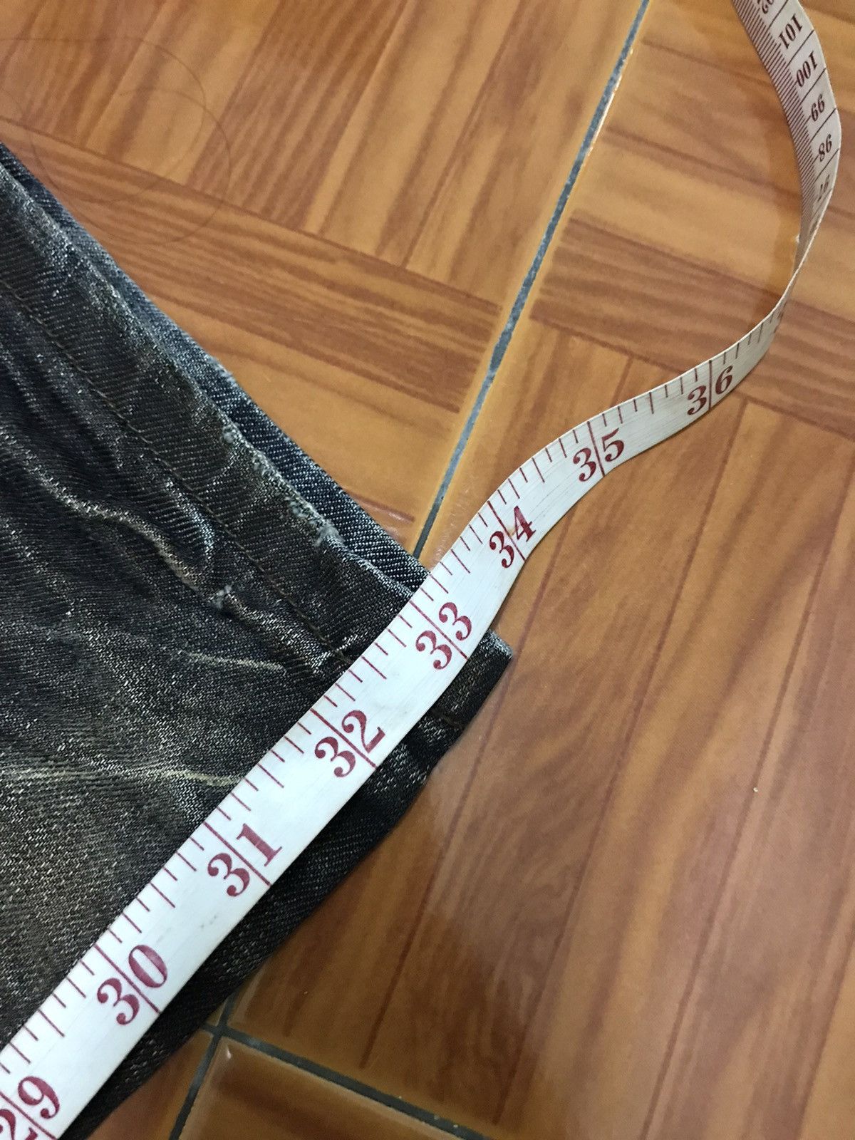 Japanese Brand Vintage Faded Black Jeans with Distressed Wash Effect Size US 31 - 9 Thumbnail