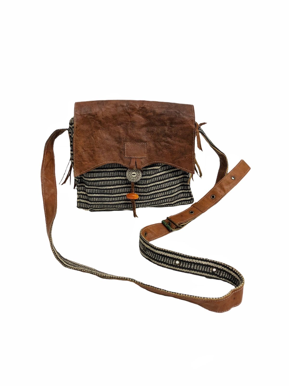 Pre-owned If Six Was Nine X Kmrii Custom Handmade Slim Bag In Navajo/leather