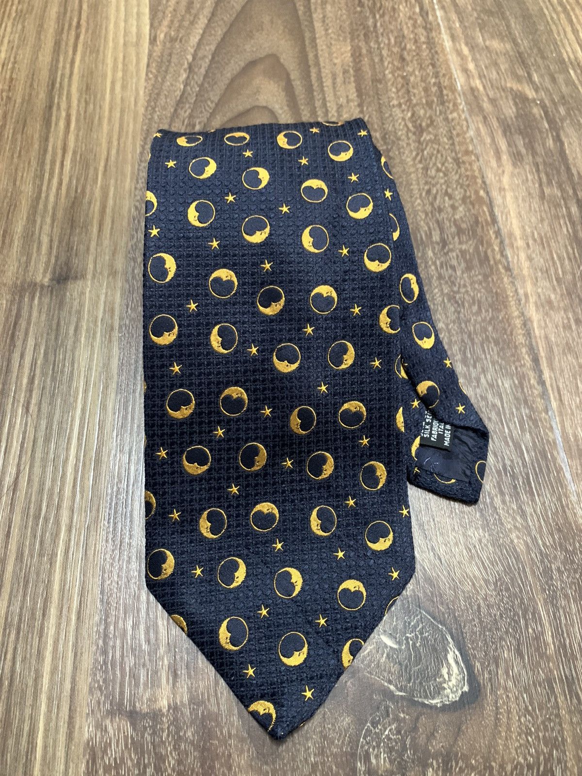 Saint Laurent Paris × Yves Saint Laurent YSL Yves Saint Laurent Moon Star Printed Desing Tie Size ONE SIZE - 1 Thumbnail