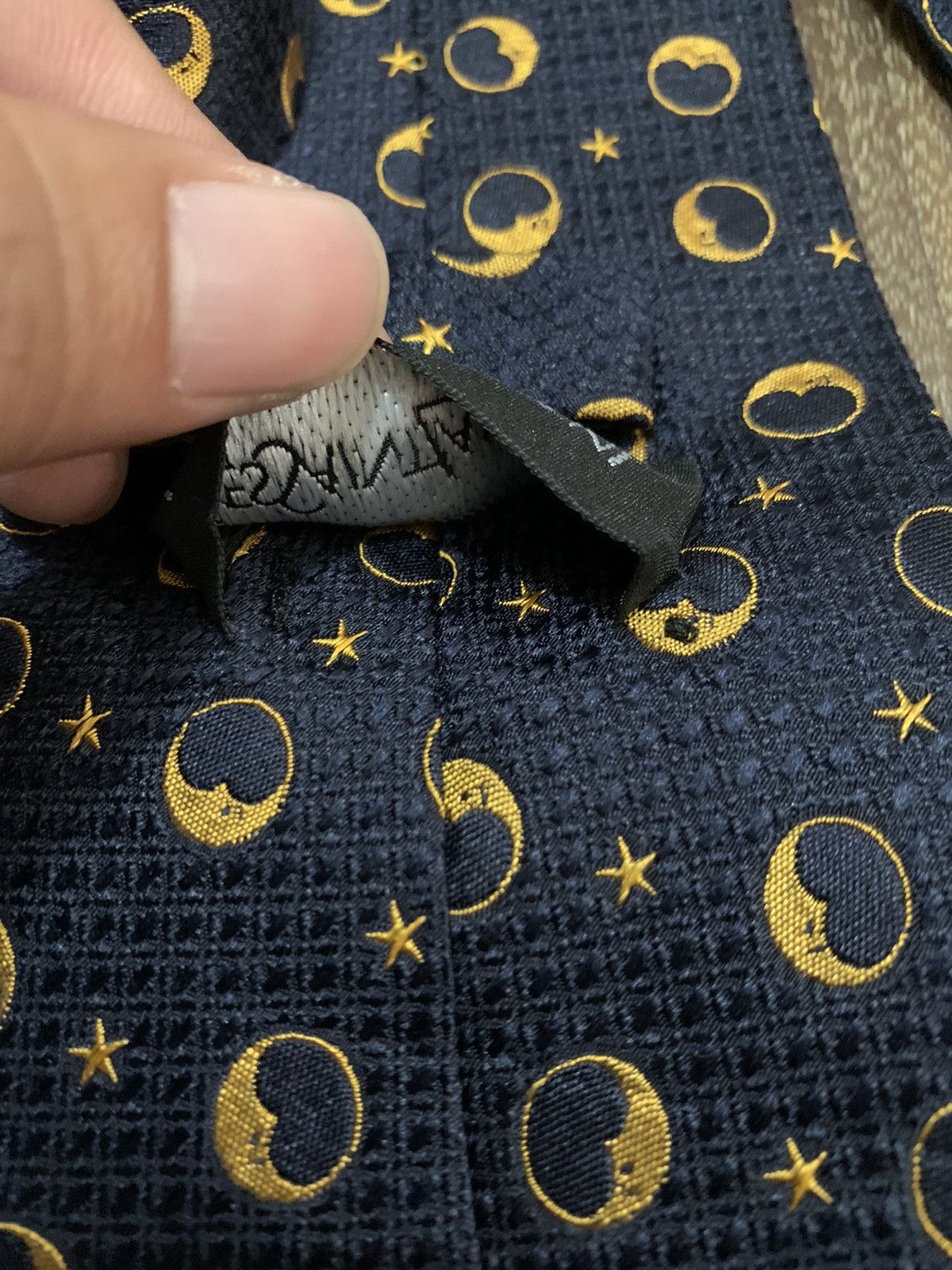 Saint Laurent Paris × Yves Saint Laurent YSL Yves Saint Laurent Moon Star Printed Desing Tie Size ONE SIZE - 4 Thumbnail