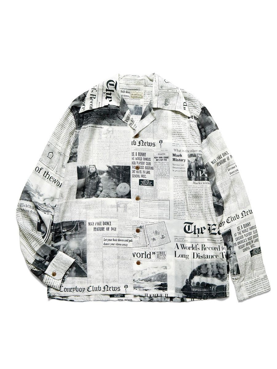 Kapital Kapital Silk rayon gypsy news paper open collar shirt Size US M / EU 48-50 / 2 - 1 Thumbnail