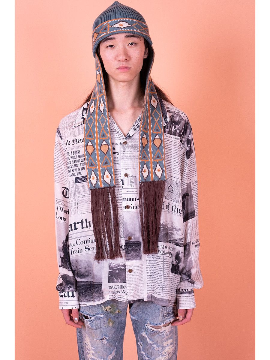 Kapital Kapital Silk rayon gypsy news paper open collar shirt Size US M / EU 48-50 / 2 - 9 Thumbnail