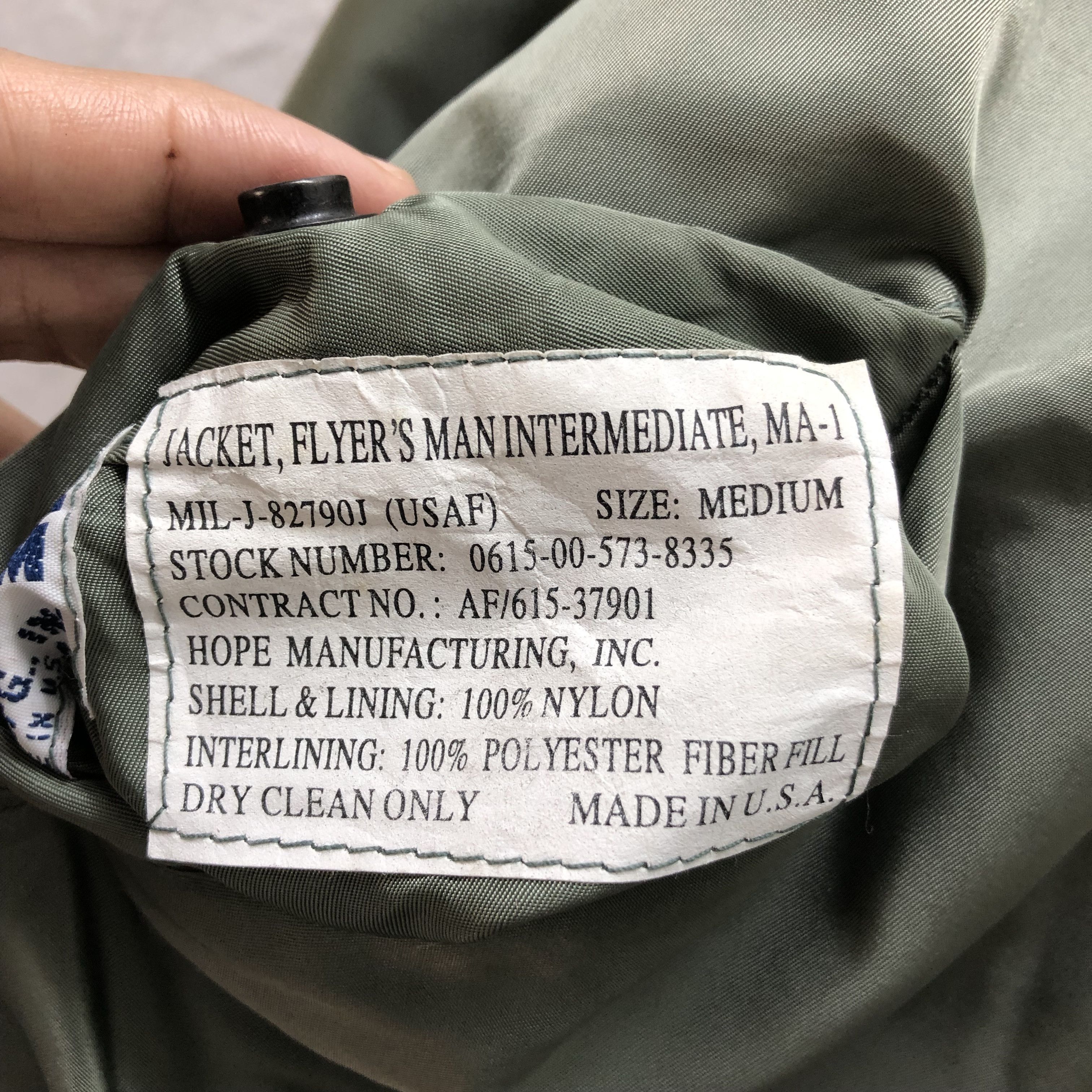 Vintage BOXY🔥 HOPE MANUFACTURING USAF MA-1 BOMBERS JACKET #6827-92 Size M / US 6-8 / IT 42-44 - 10 Thumbnail