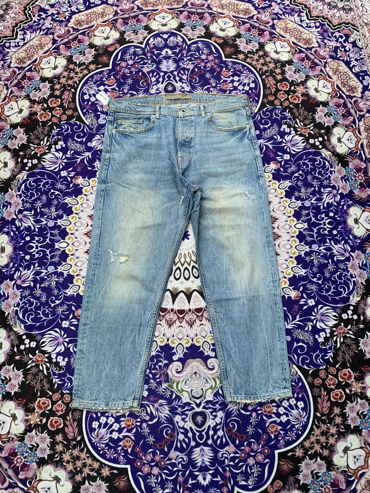 Designer × Zara Zaraman Distressed Denim Size US 36 / EU 52 - 1 Thumbnail
