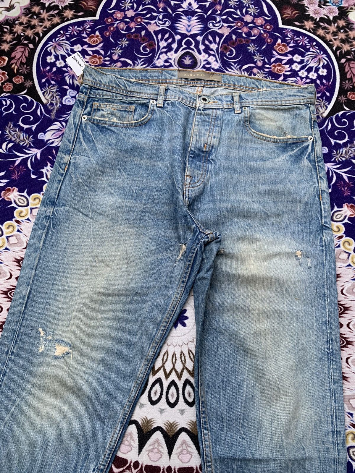 Designer × Zara Zaraman Distressed Denim Size US 36 / EU 52 - 4 Thumbnail