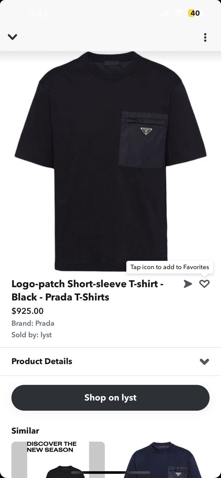 Prada Prada Logo Patch T Shirt Size US XL / EU 56 / 4 - 13 Thumbnail