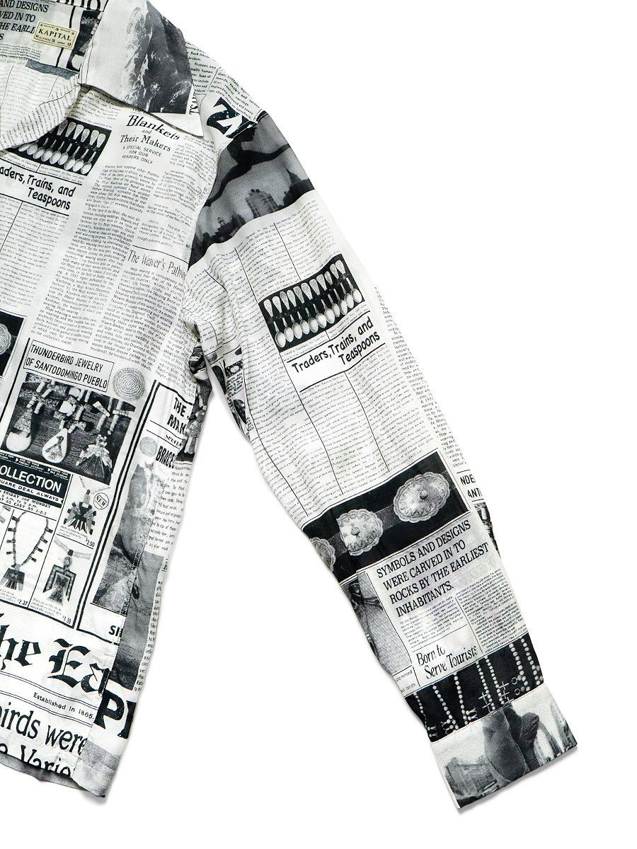 Kapital Silk rayon pueblo news paper open collar shirt