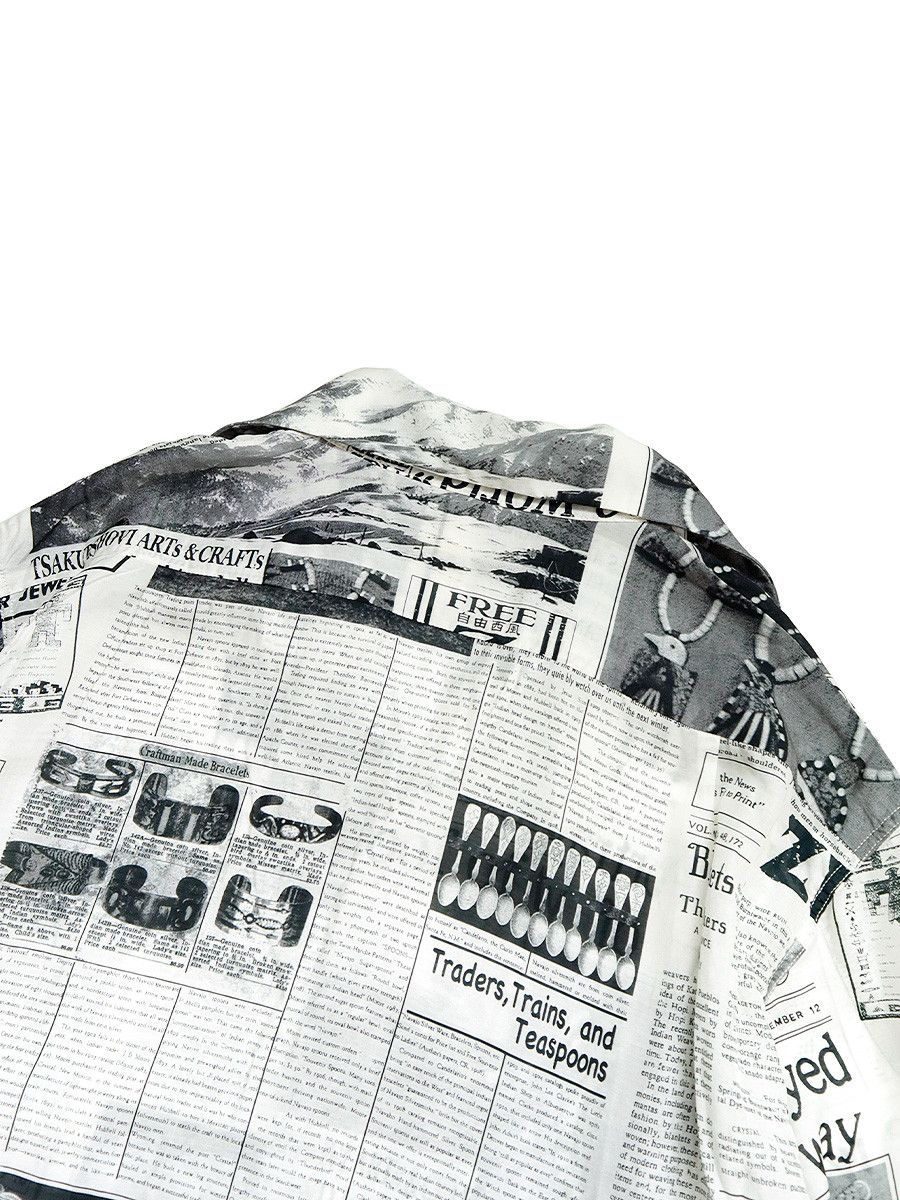 Kapital Silk rayon pueblo news paper open collar shirt