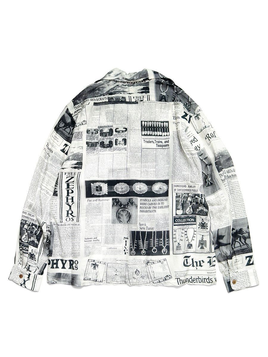 Kapital Silk rayon pueblo news paper open collar shirt