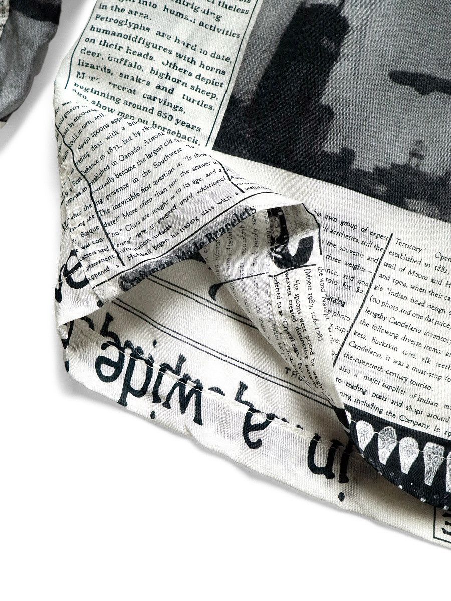 Kapital Silk rayon pueblo news paper open collar shirt
