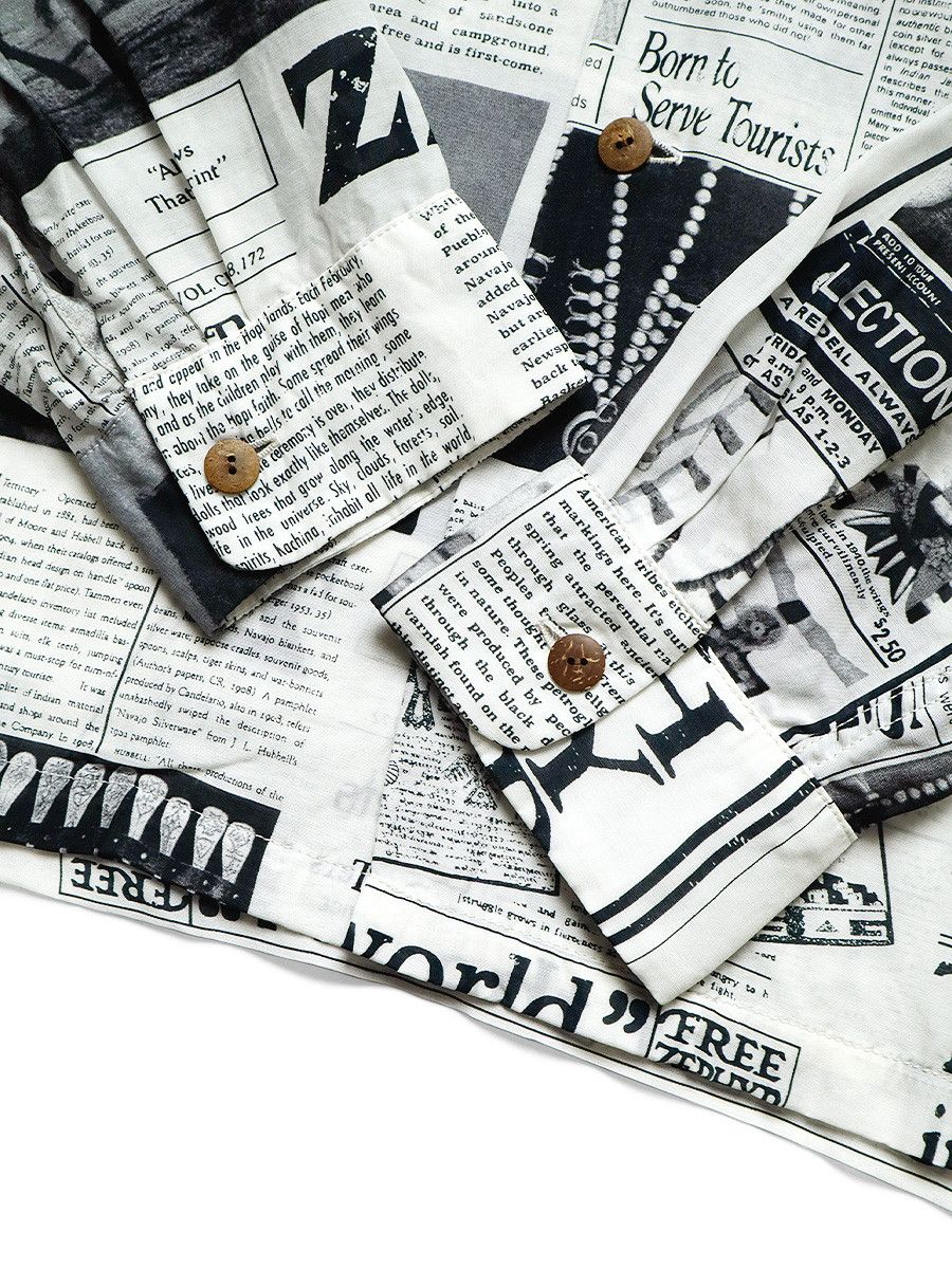 Kapital Silk rayon pueblo news paper open collar shirt