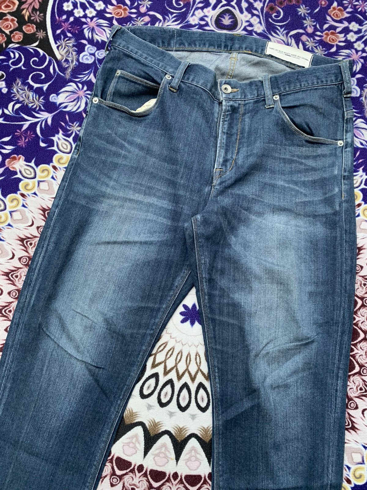 Japanese Brand Ships Jet Blue Japanese Faded Denim Size US 34 / EU 50 - 2 Thumbnail