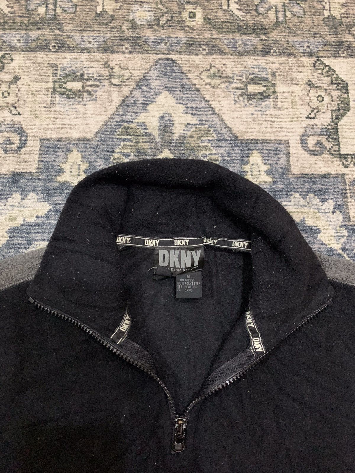 DKNY × Vintage Vintage DKNY Half Zip Flence Classic Long Sleeve Size US L / EU 52-54 / 3 - 6 Thumbnail