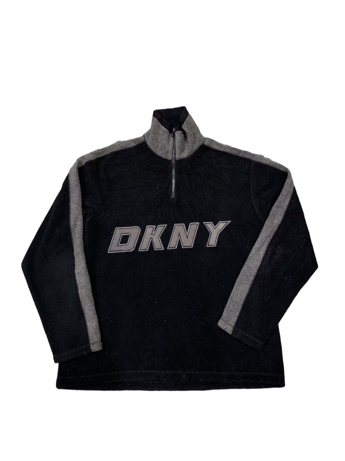 DKNY × Vintage Vintage DKNY Half Zip Flence Classic Long Sleeve Size US L / EU 52-54 / 3 - 1 Thumbnail