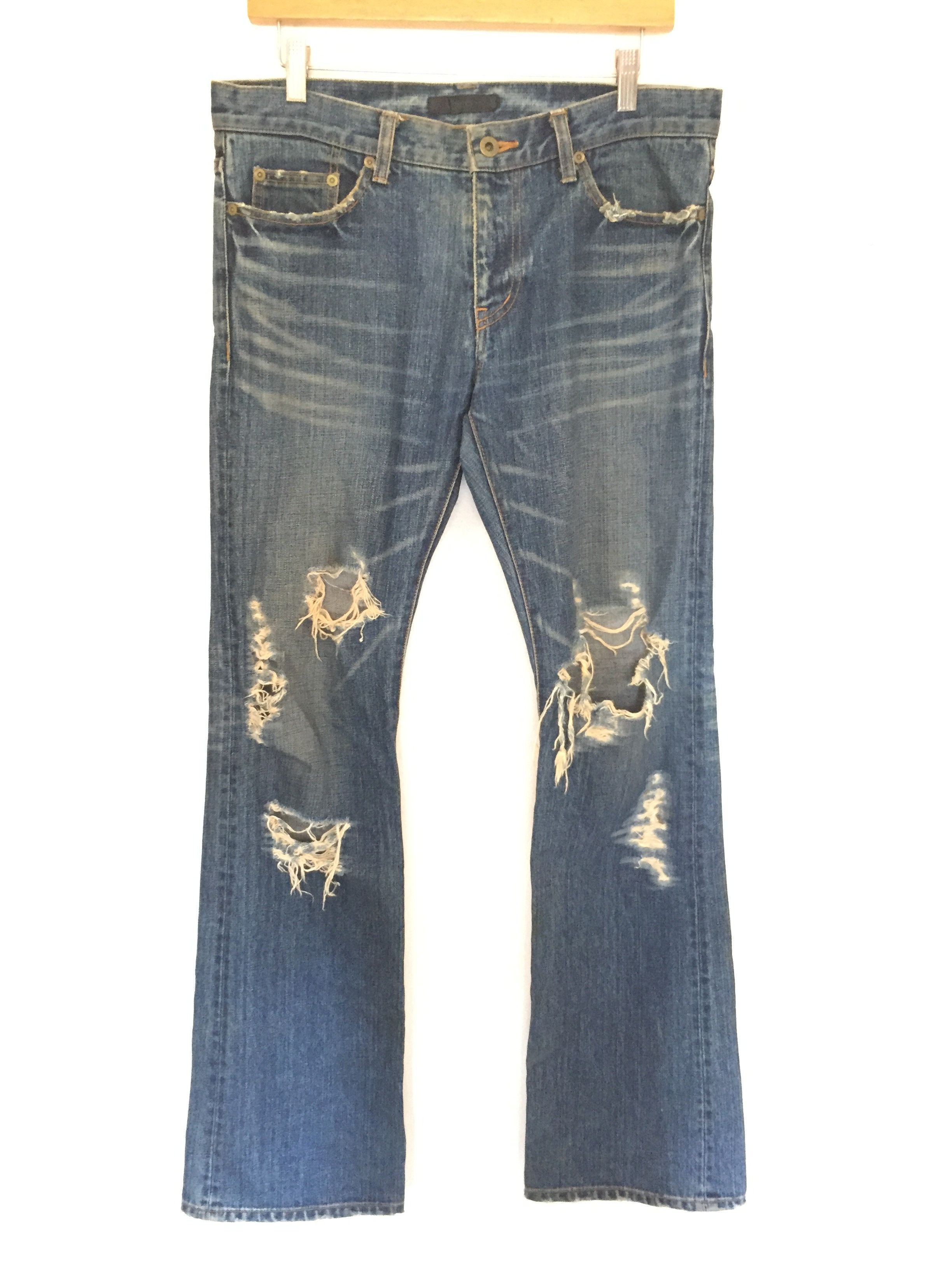 20471120 Vtg RICO japan RIRI zipper distressed denim Size US 32 / EU 48 - 2 Thumbnail