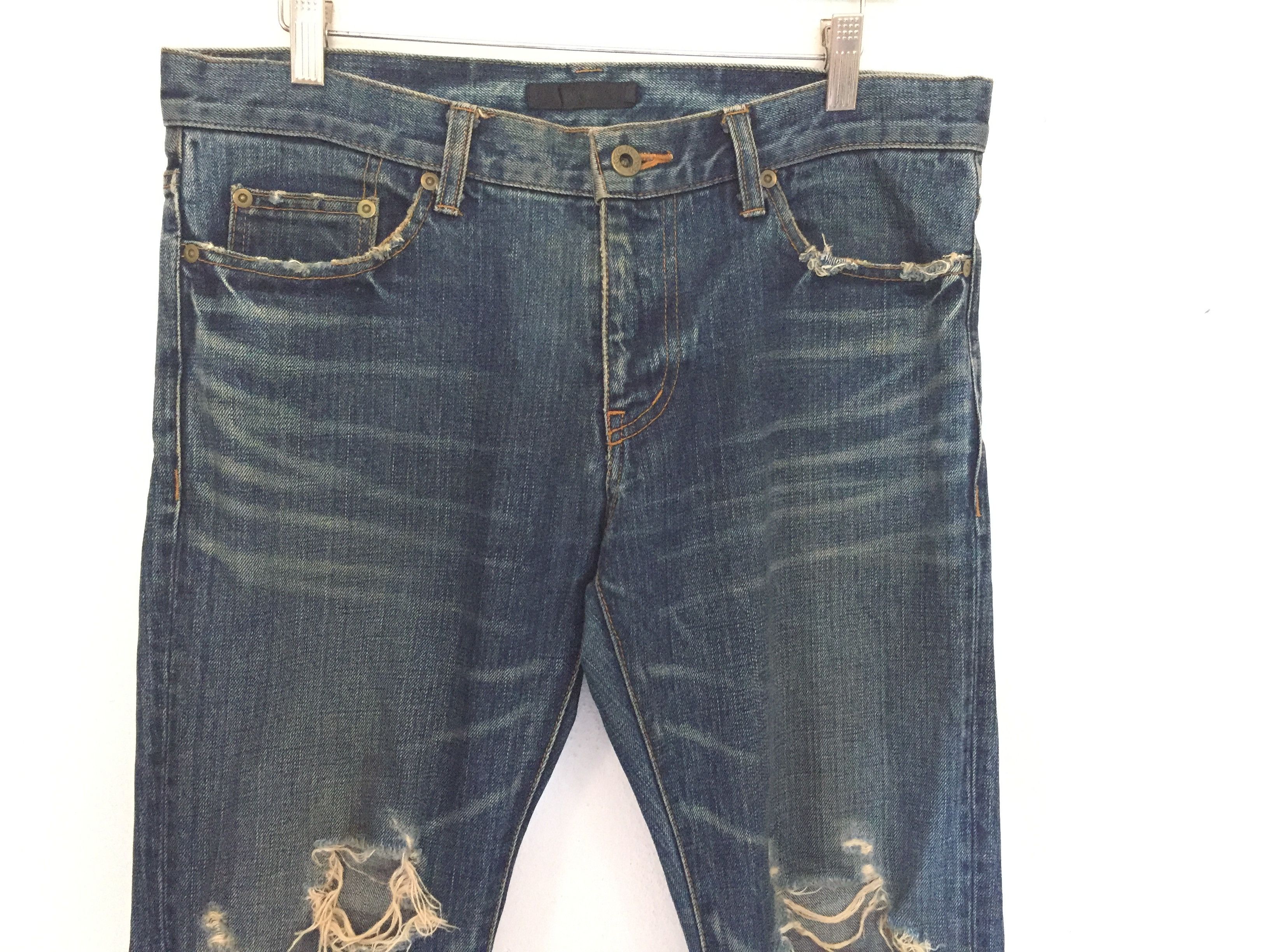 20471120 Vtg RICO japan RIRI zipper distressed denim Size US 32 / EU 48 - 3 Thumbnail