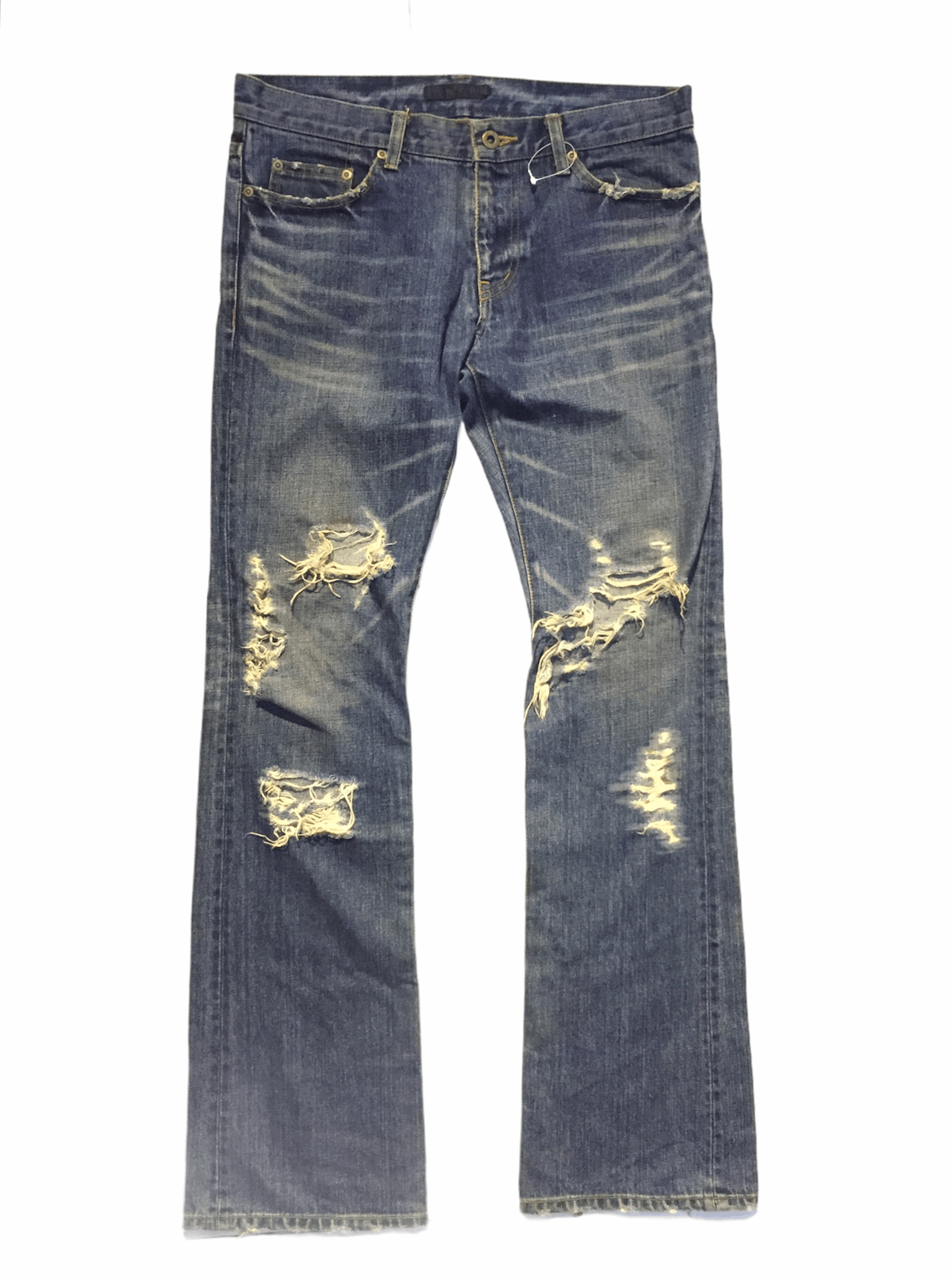 20471120 Vtg RICO japan RIRI zipper distressed denim Size US 32 / EU 48 - 1 Thumbnail