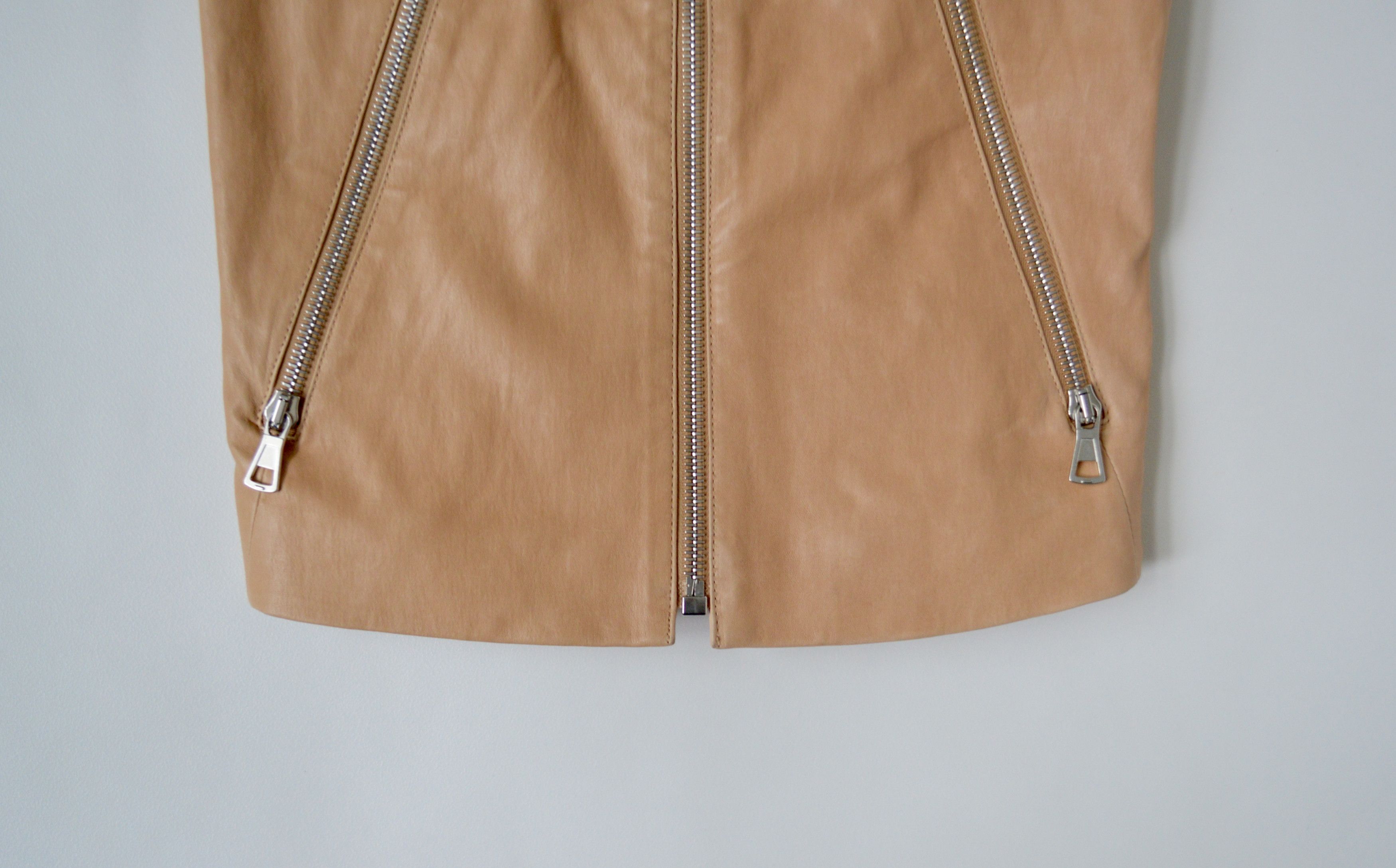 Maison Margiela S/S 13 Beige Leather ‘5 Zip’ Biker Vest Size S / US 4 / IT 40 - 5 Thumbnail