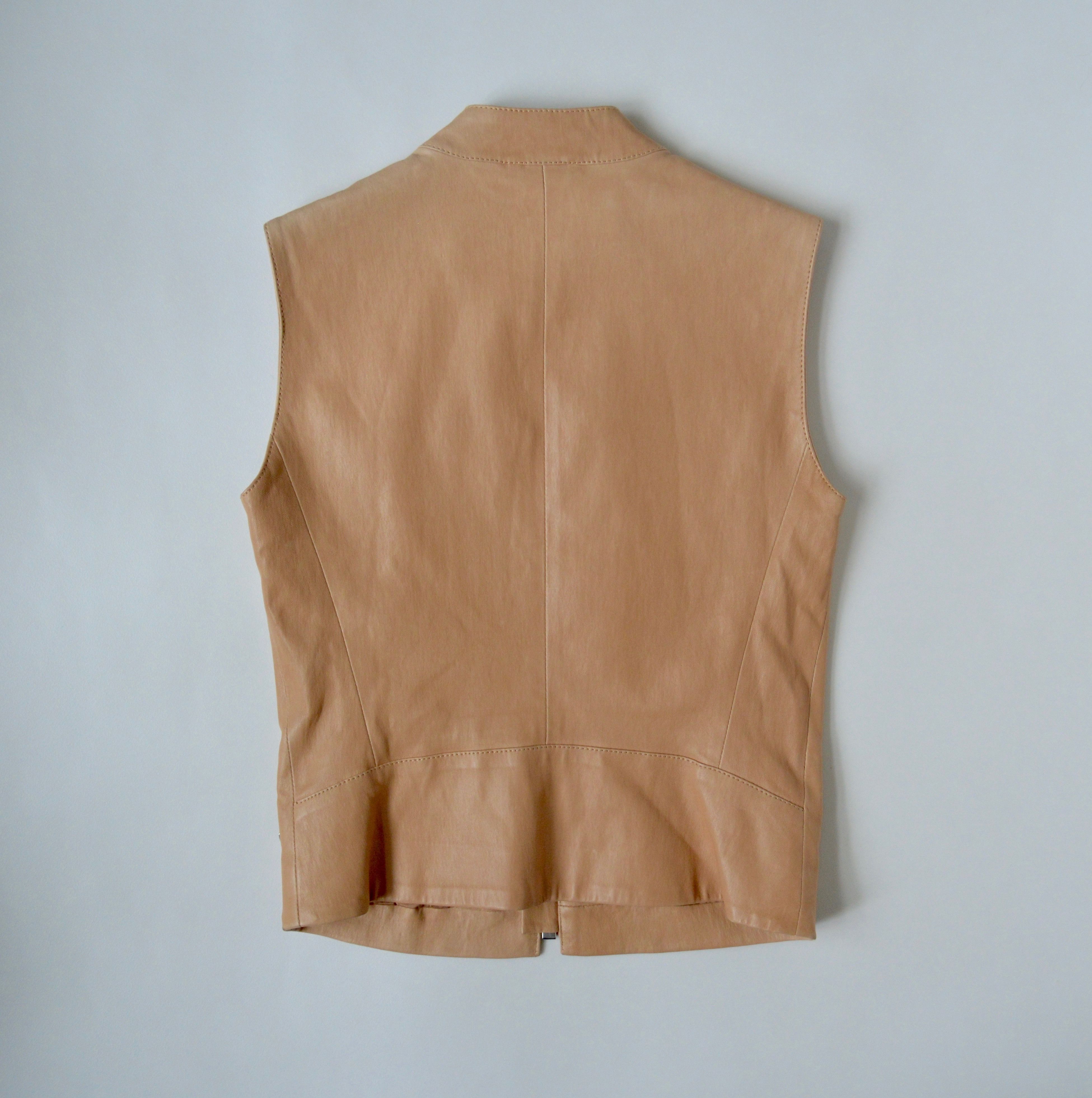 Maison Margiela S/S 13 Beige Leather ‘5 Zip’ Biker Vest Size S / US 4 / IT 40 - 8 Thumbnail