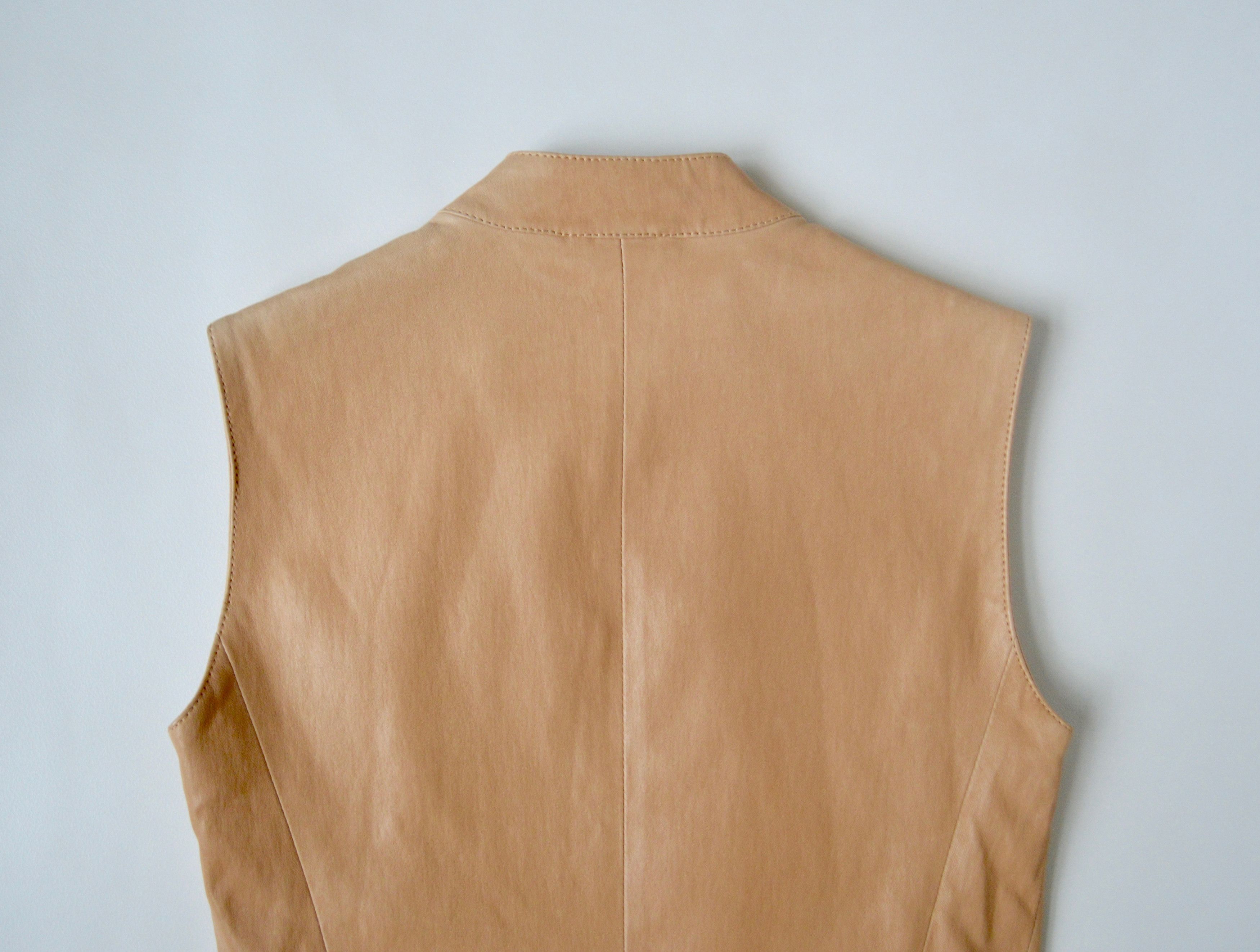 Maison Margiela S/S 13 Beige Leather ‘5 Zip’ Biker Vest Size S / US 4 / IT 40 - 9 Thumbnail