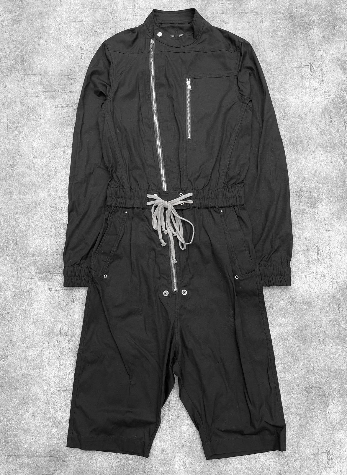 image of Rick Owens S/s2021 Phlegethon Garry Flightsuit in Black, Men's (Size Medium)