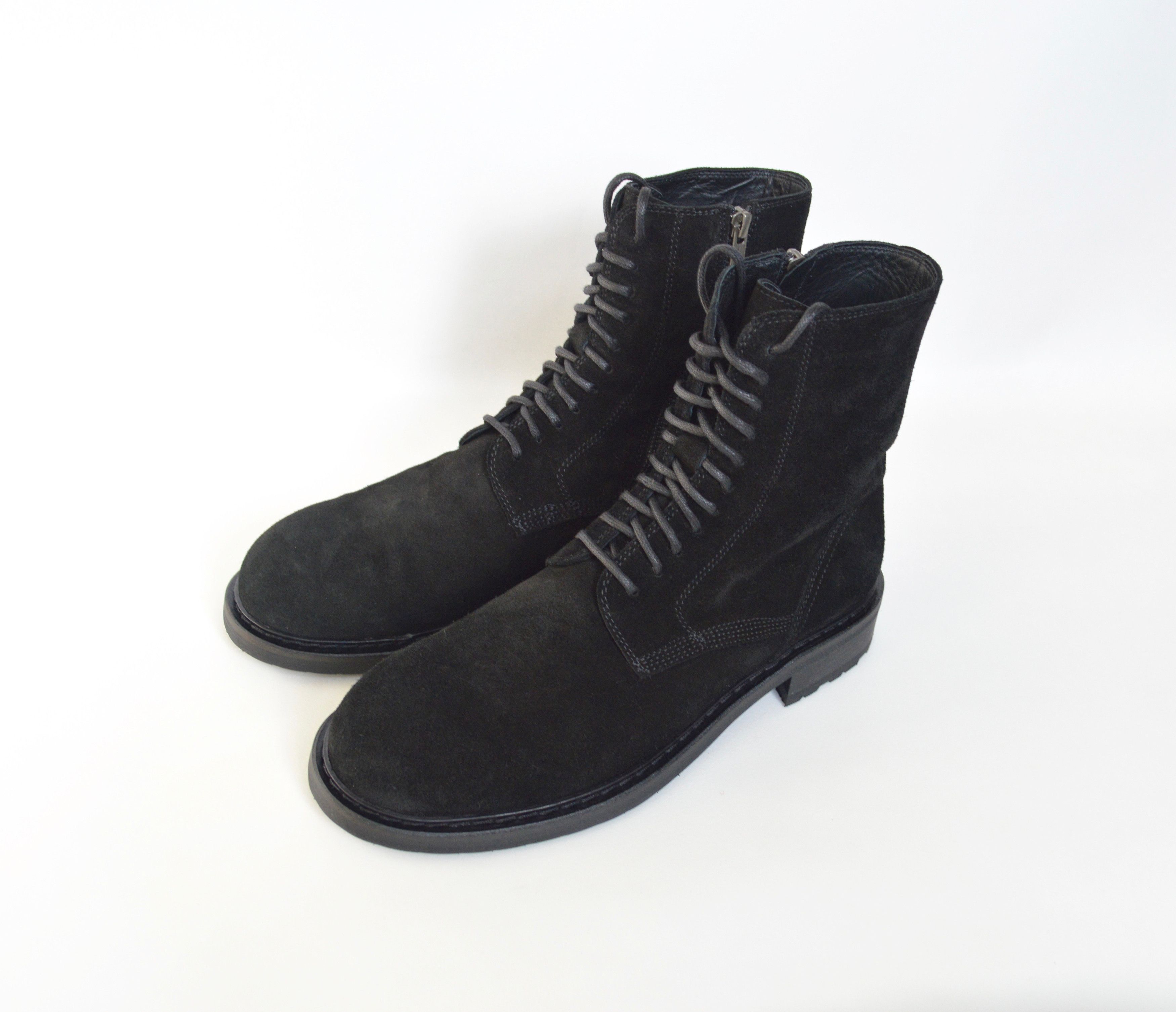 Ann Demeulemeester A/W 13 Black Suede Combat boots Size US 9 / EU 42 - 3 Thumbnail