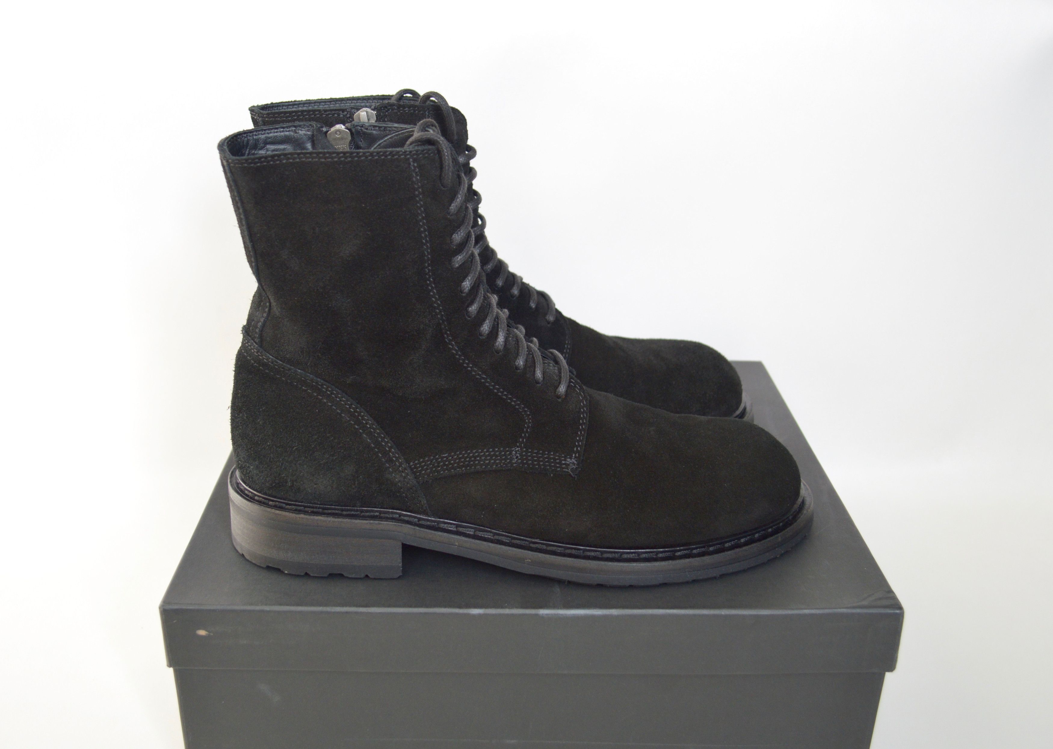 Ann Demeulemeester A/W 13 Black Suede Combat boots Size US 9 / EU 42 - 11 Thumbnail