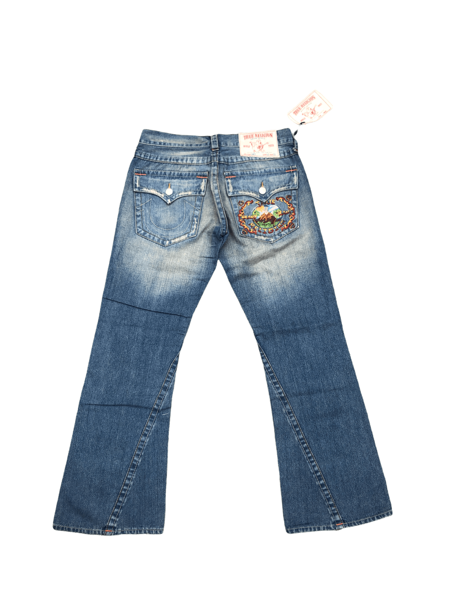 True Religion × Vintage True Religion Embroidered Jeans Size 32 JOEY Mountain Peace Size US 32 / EU 48 - 4 Thumbnail