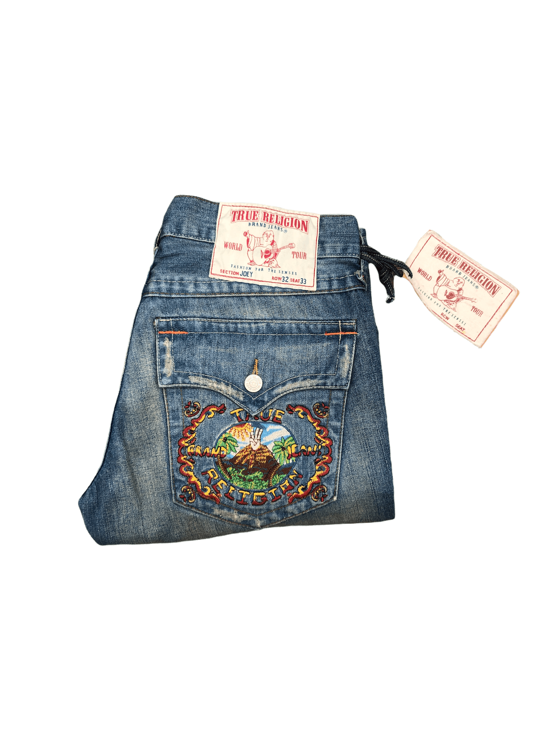 True Religion × Vintage True Religion Embroidered Jeans Size 32 JOEY Mountain Peace Size US 32 / EU 48 - 6 Thumbnail