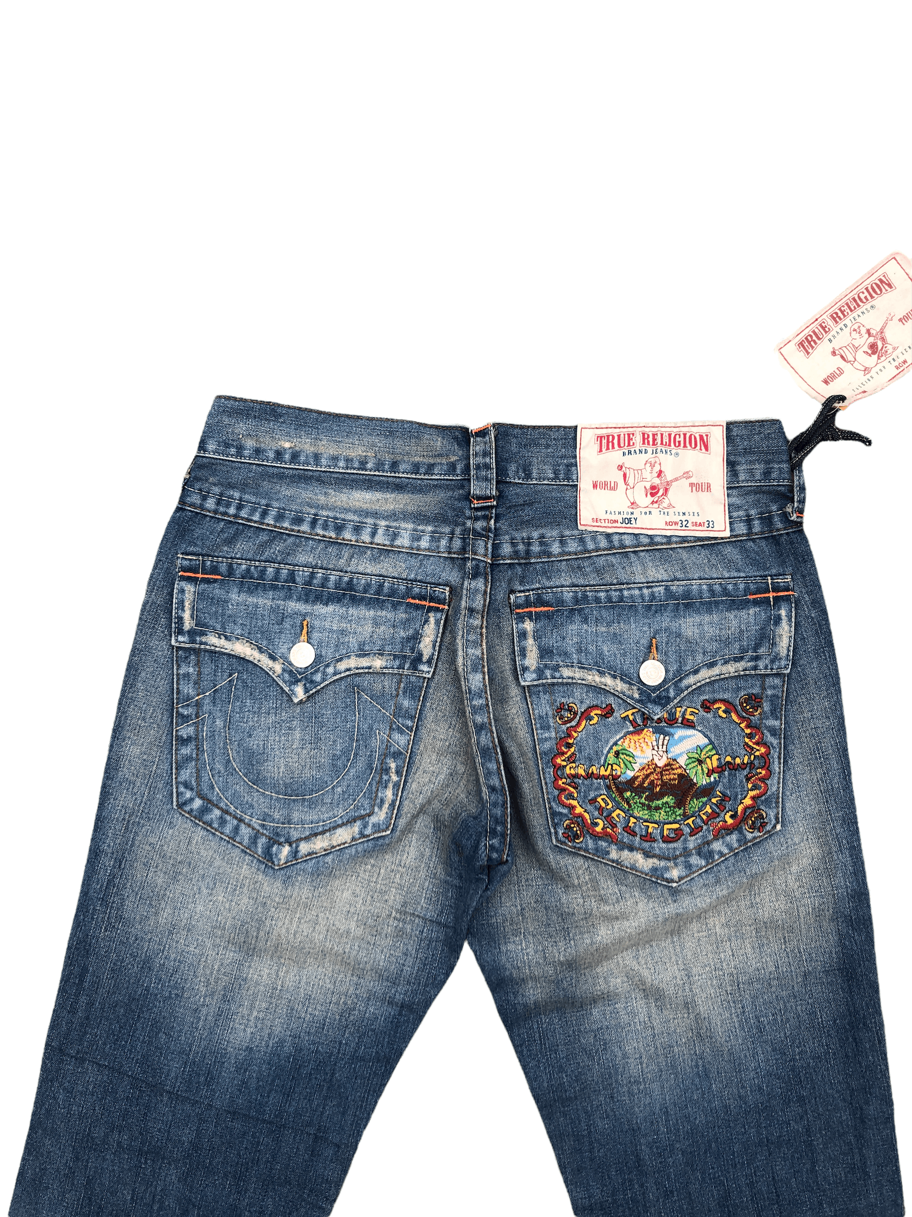 True Religion × Vintage True Religion Embroidered Jeans Size 32 JOEY Mountain Peace Size US 32 / EU 48 - 2 Thumbnail