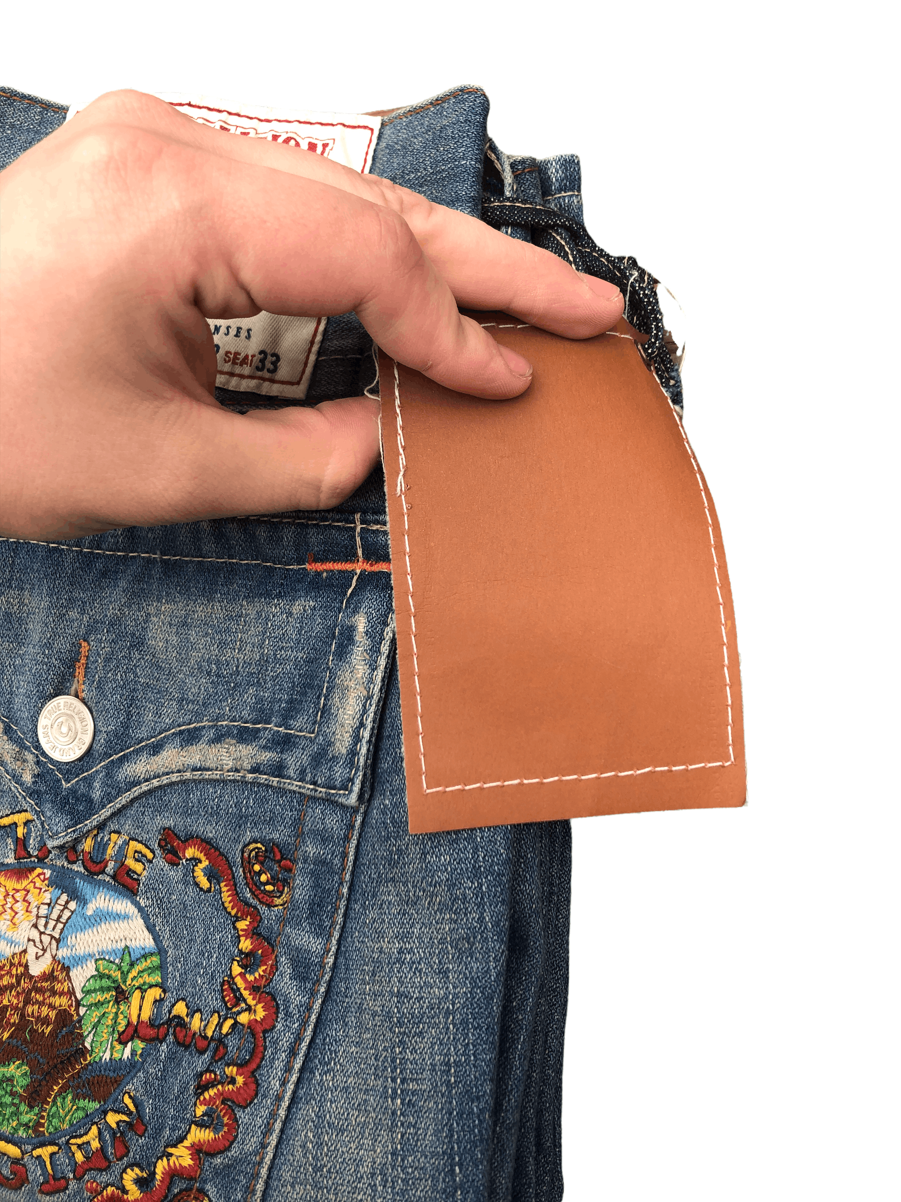 True Religion × Vintage True Religion Embroidered Jeans Size 32 JOEY Mountain Peace Size US 32 / EU 48 - 12 Thumbnail