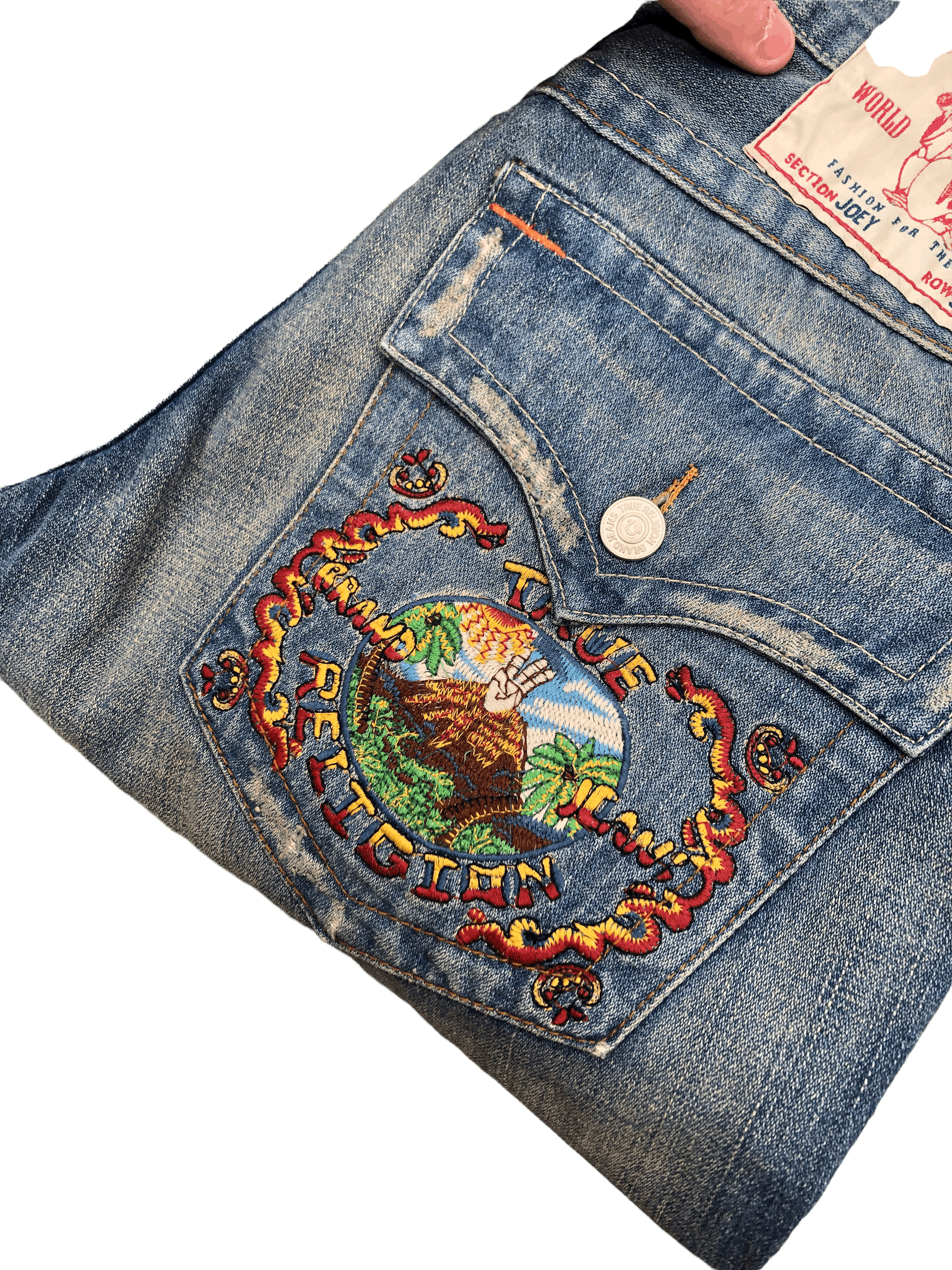 True Religion × Vintage True Religion Embroidered Jeans Size 32 JOEY Mountain Peace Size US 32 / EU 48 - 5 Thumbnail