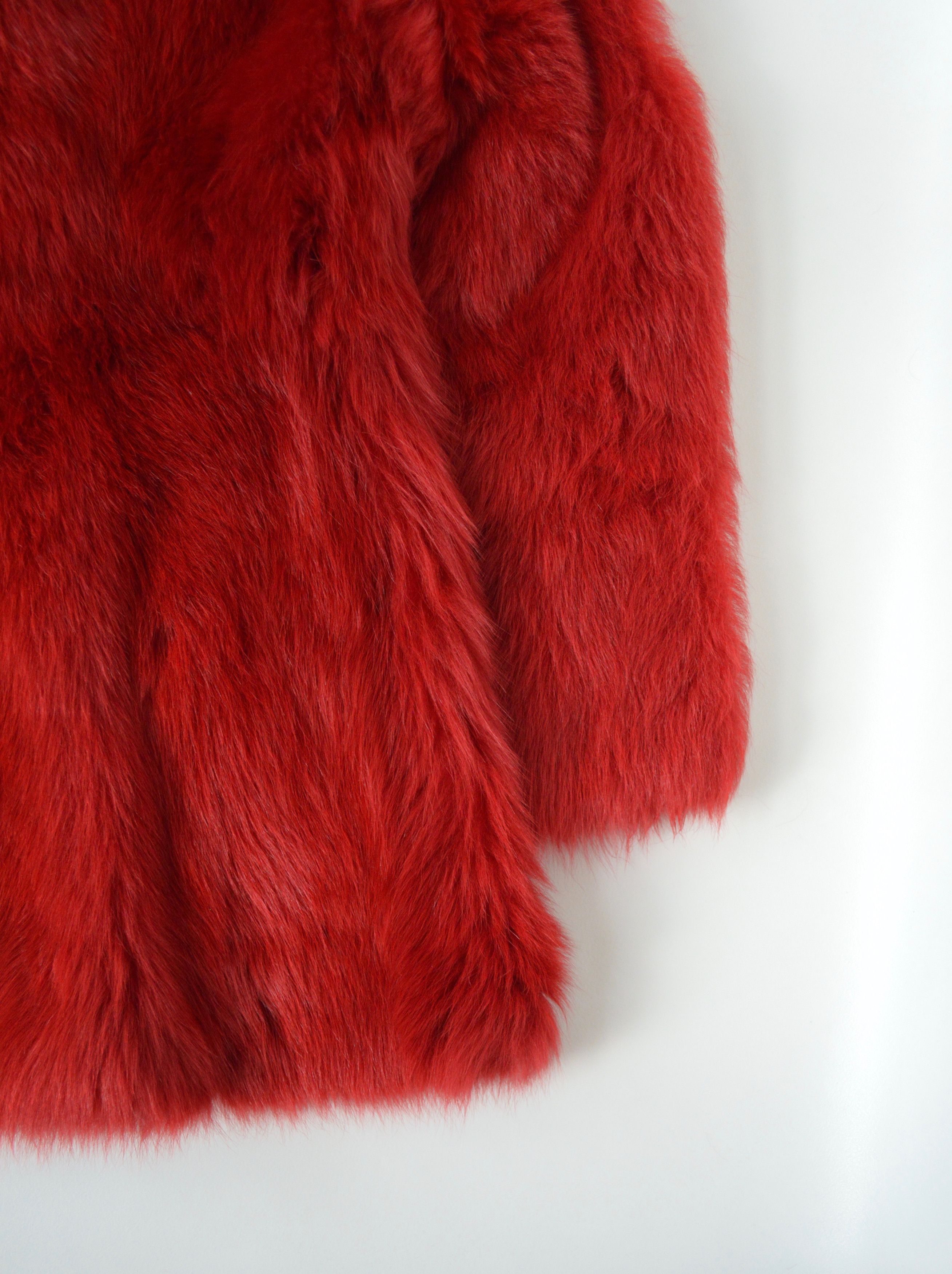 Prada A/W 17 Red Sheep Fur Leather Overcoat Size S / US 4 / IT 40 - 14 Thumbnail