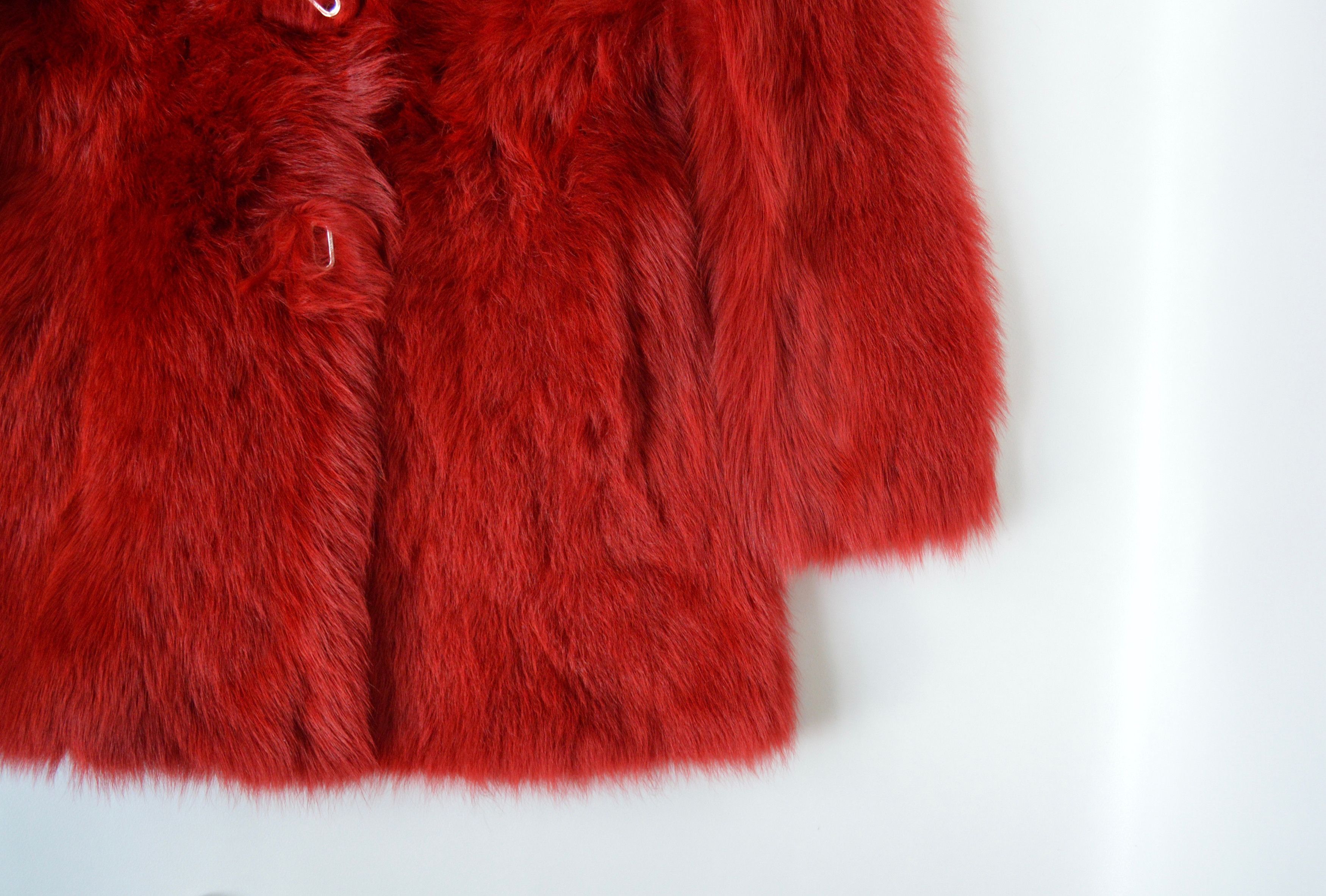 Prada A/W 17 Red Sheep Fur Leather Overcoat Size S / US 4 / IT 40 - 7 Thumbnail