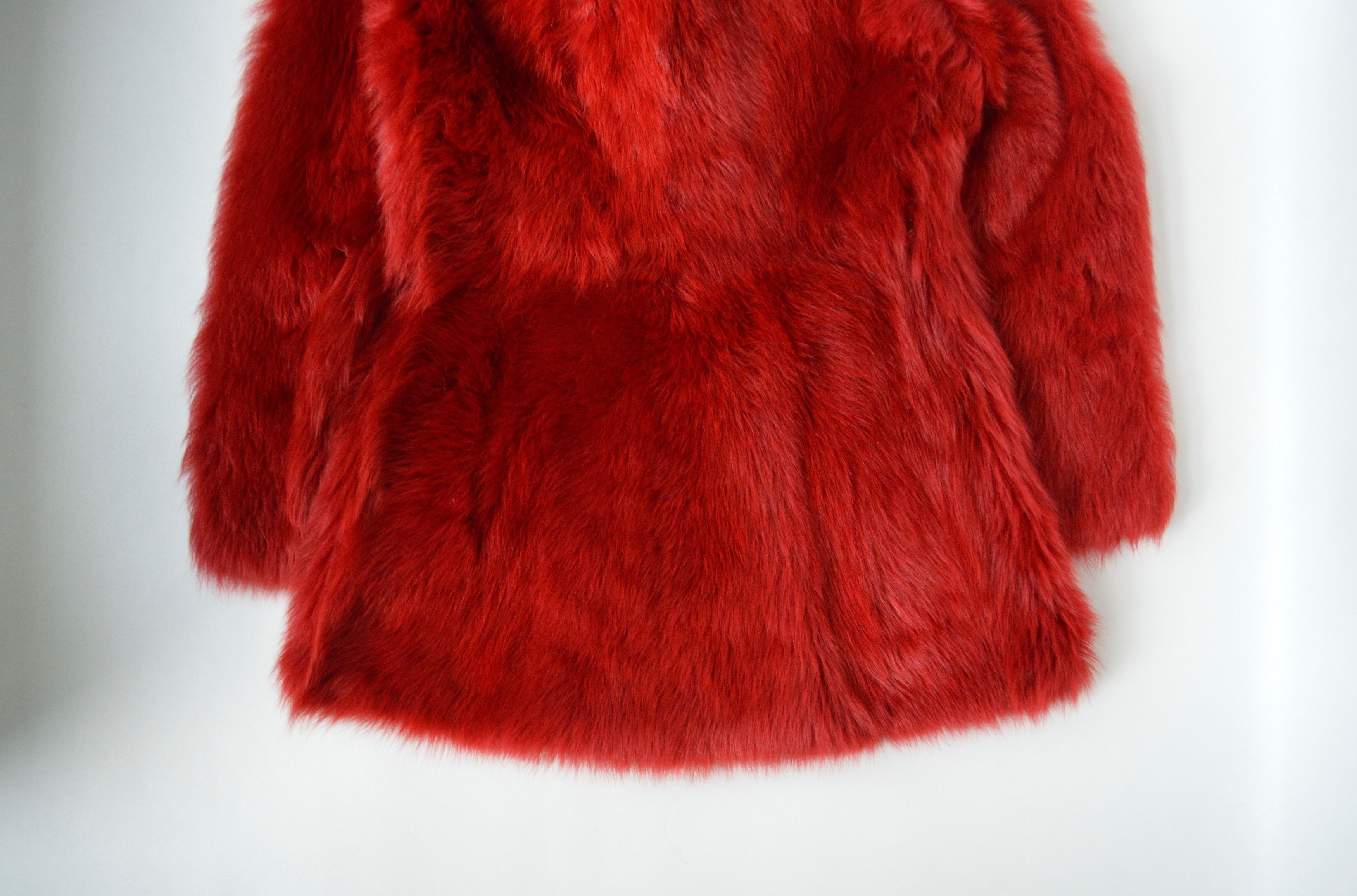 Prada A/W 17 Red Sheep Fur Leather Overcoat Size S / US 4 / IT 40 - 13 Thumbnail